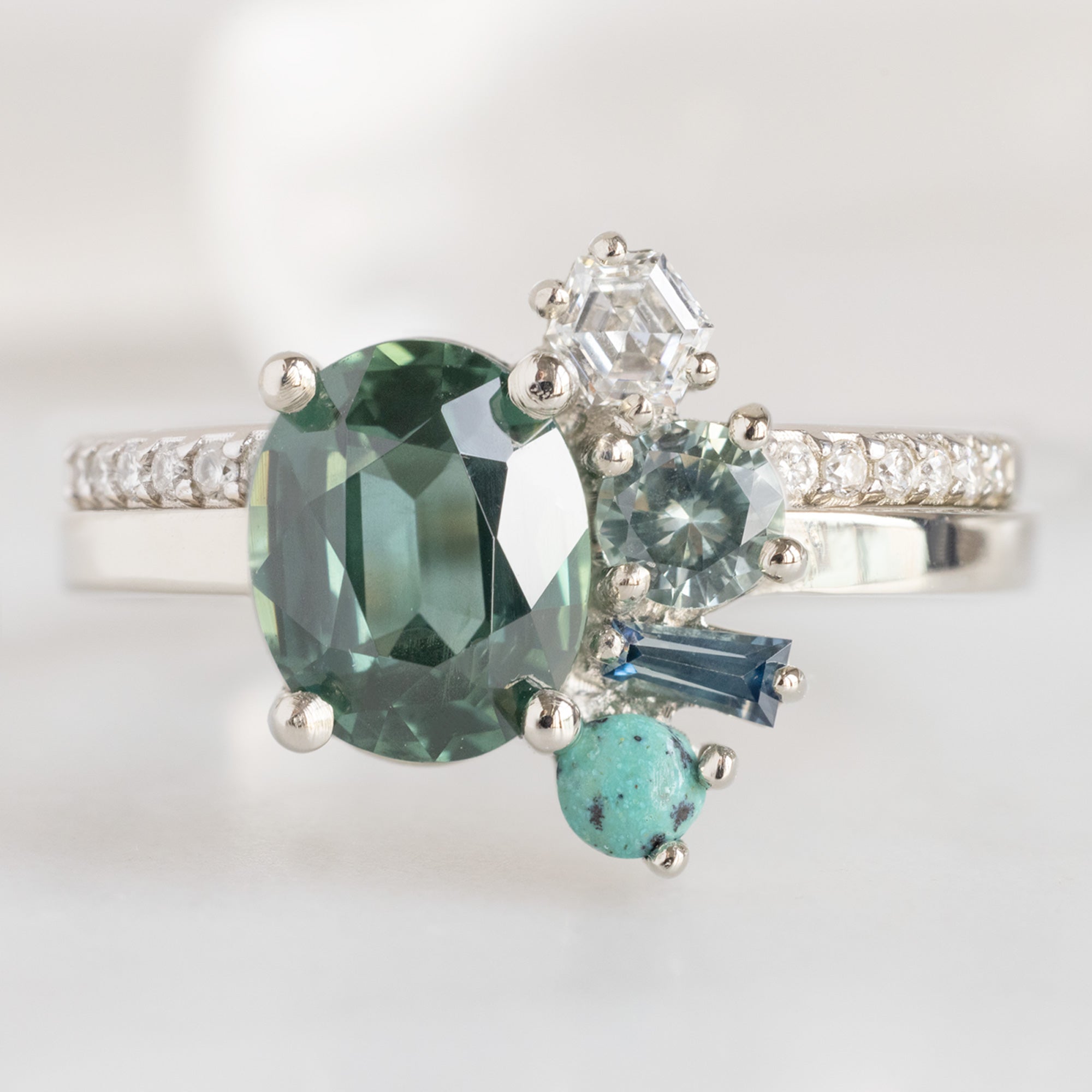 buy:open-cuff-white-diamond-pave-stacking-band-14k-or-18k-yellow-gold,the-watercolor-cluster-ring-1-53ct-oval-cut-green-sapphire-in-14k-white-gold