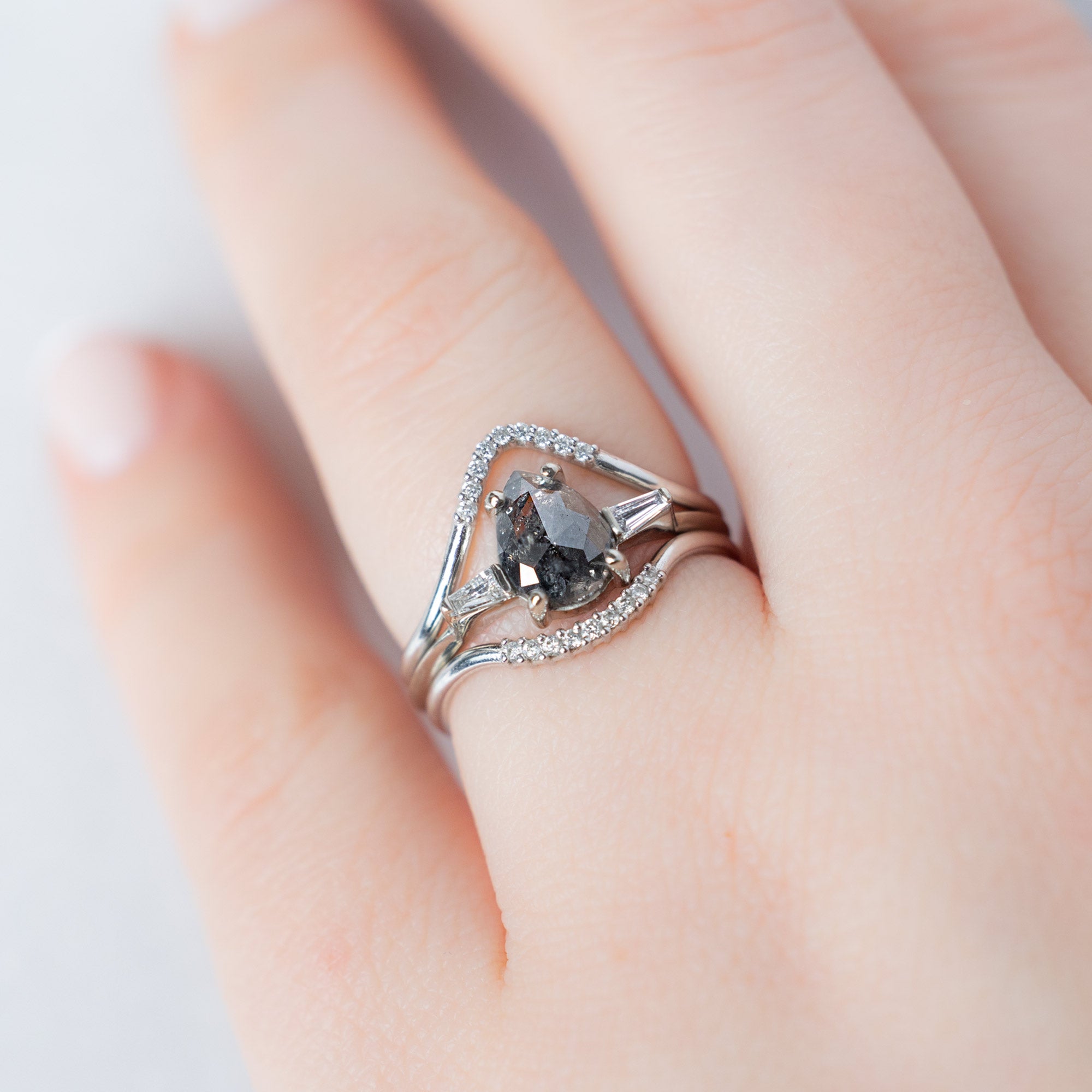 buy:white-diamond-pave-peak-stacking-band-14k-or-18k-yellow-gold,the-ash-ring-1-24ct-pear-black-diamond-in-14k-white-gold,white-diamond-pave-arc-stacking-band-14k-or-18k-yellow-gold
