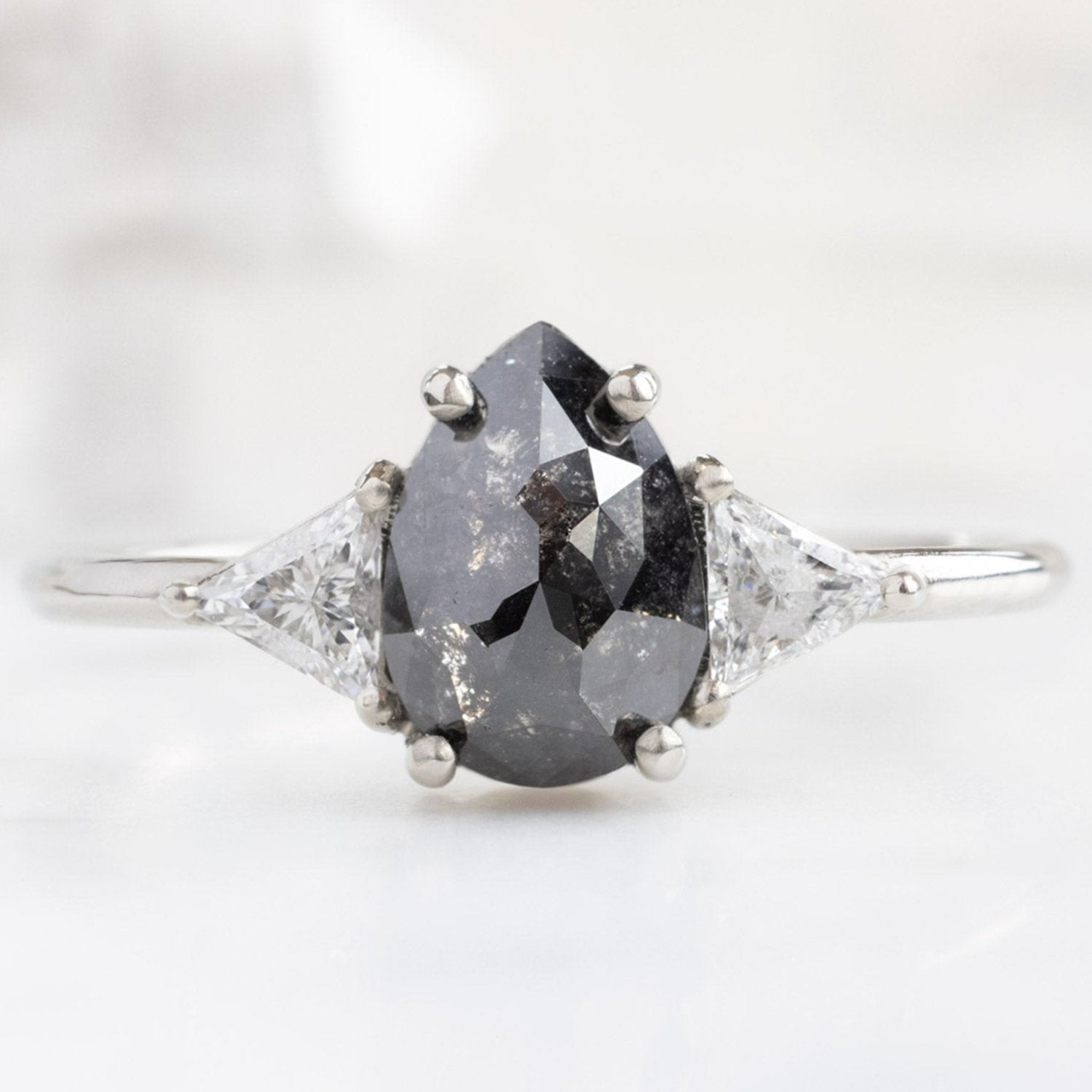 The Jade Ring | Build Your Own Pear Black Diamond Engagement Ring