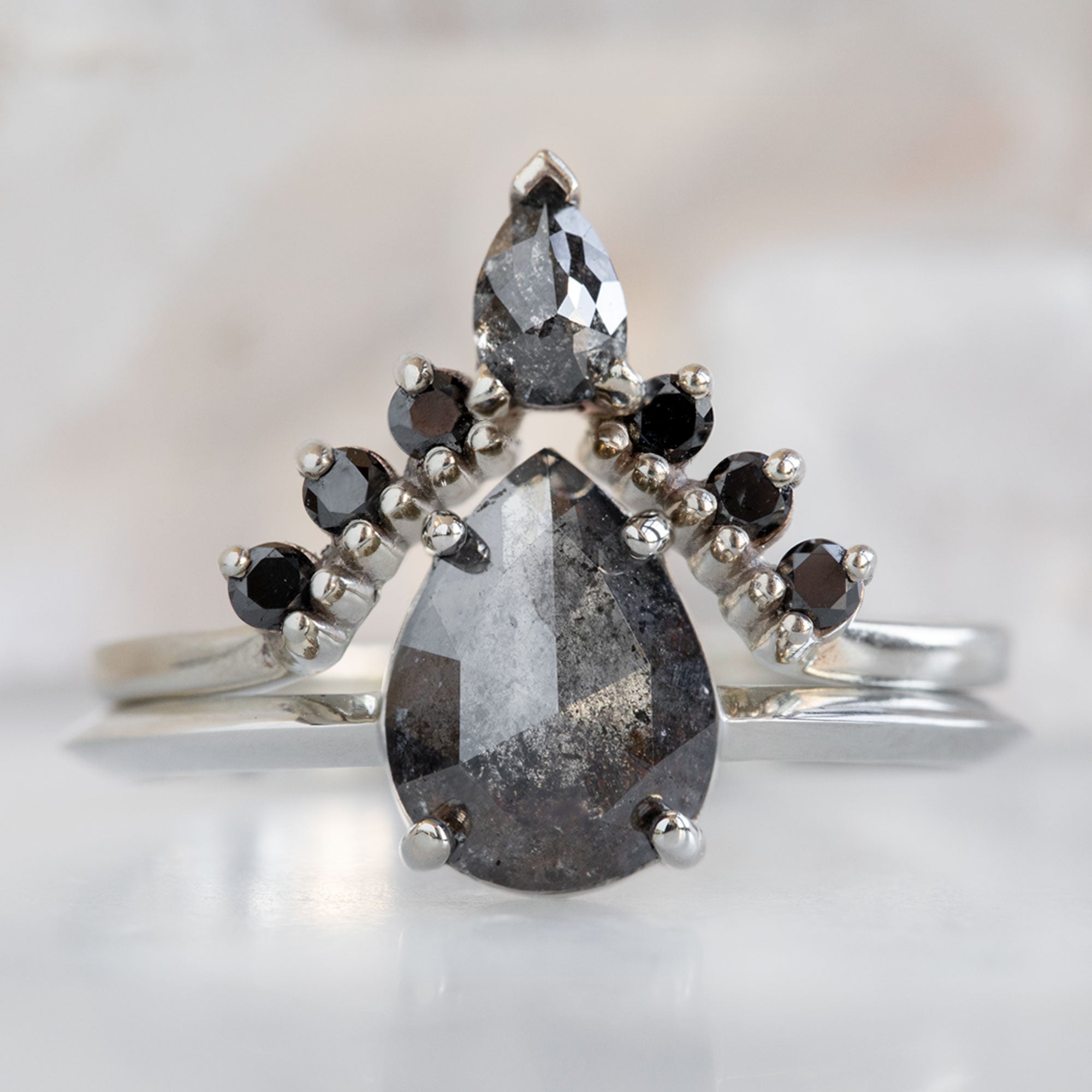 The Bryn Ring | Build Your Own Pear Black Diamond Engagement Ring