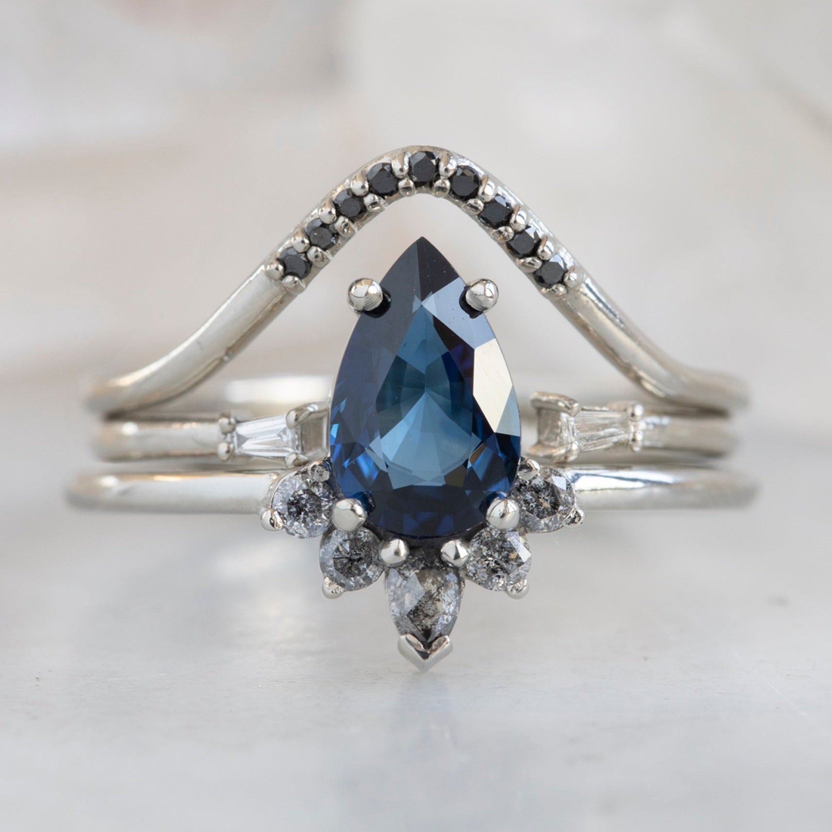 The Aster Ring | Build Your Own Pear Sapphire Engagement Ring
