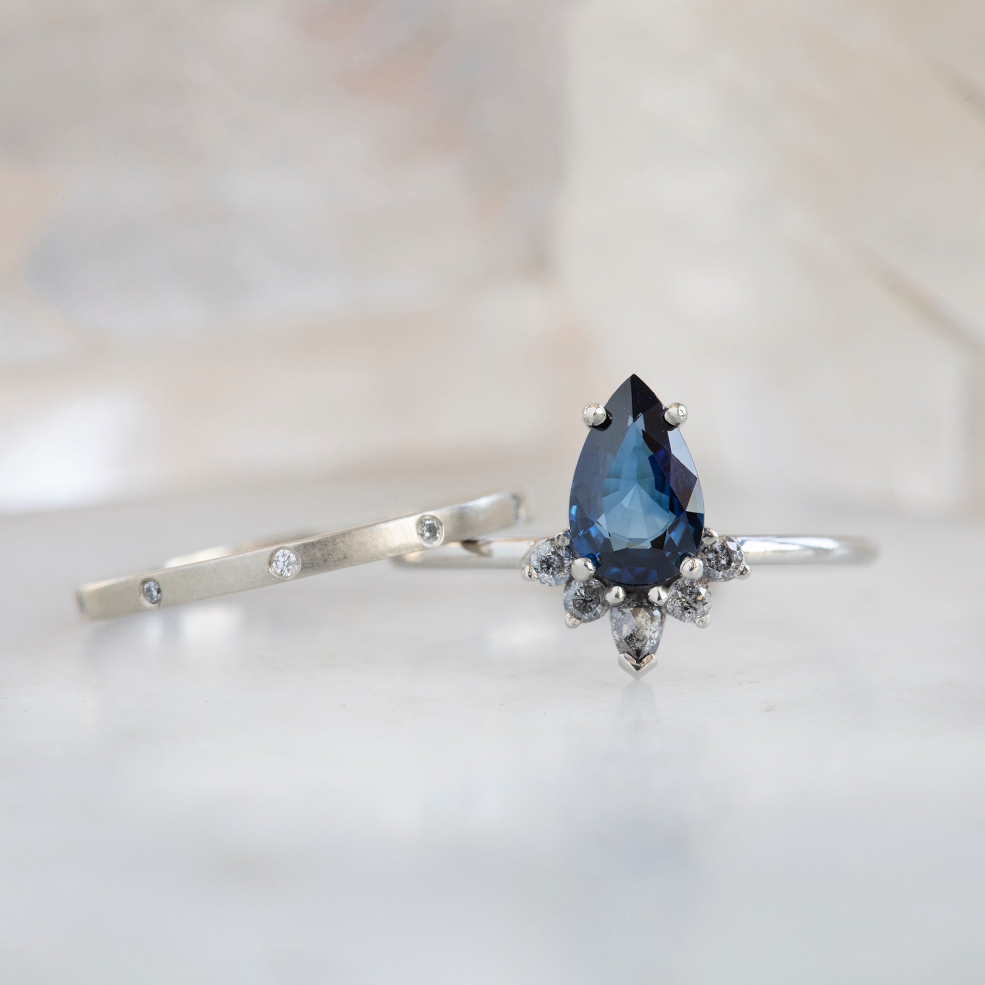 The Aster Ring | Build Your Own Pear Sapphire Engagement Ring