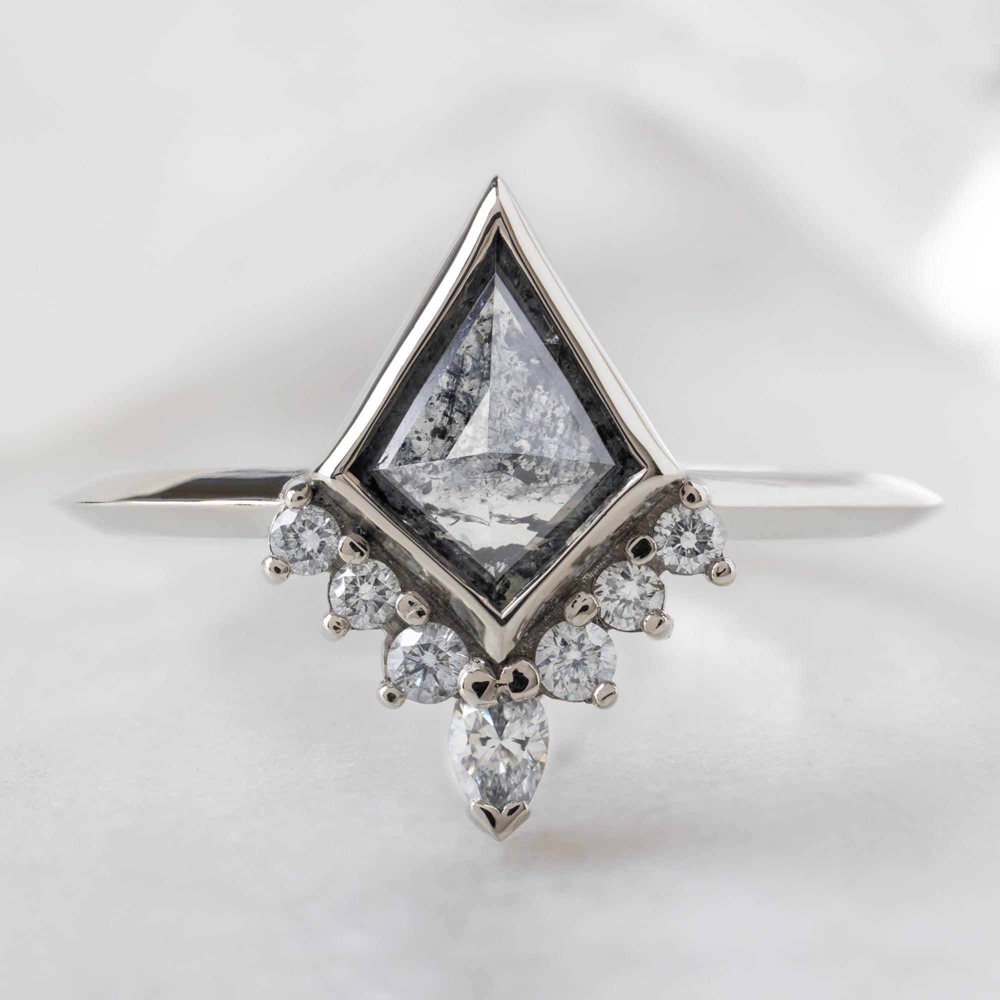 The Aster Ring | Build Your Own Kite Salt and Pepper Diamond Engagement Ring