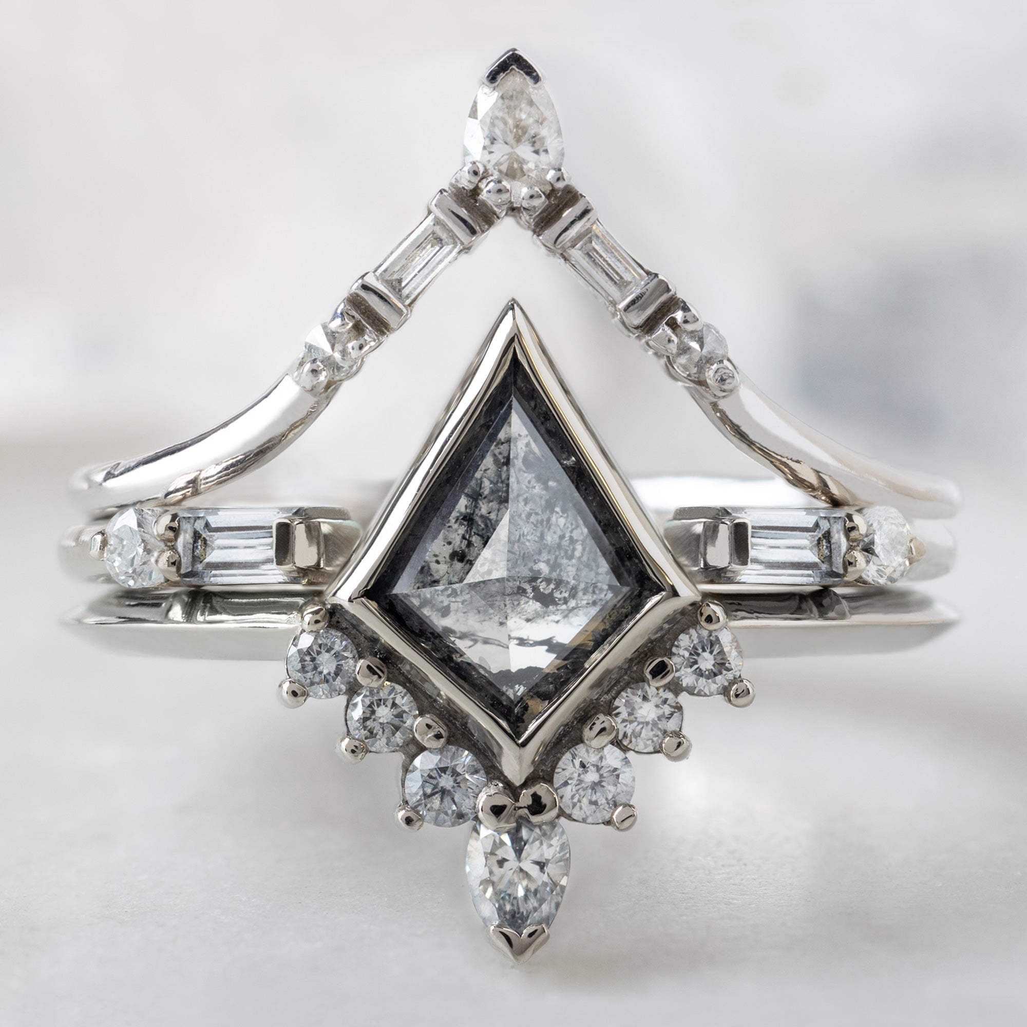 The Aster Ring | Build Your Own Kite Salt and Pepper Diamond Engagement Ring