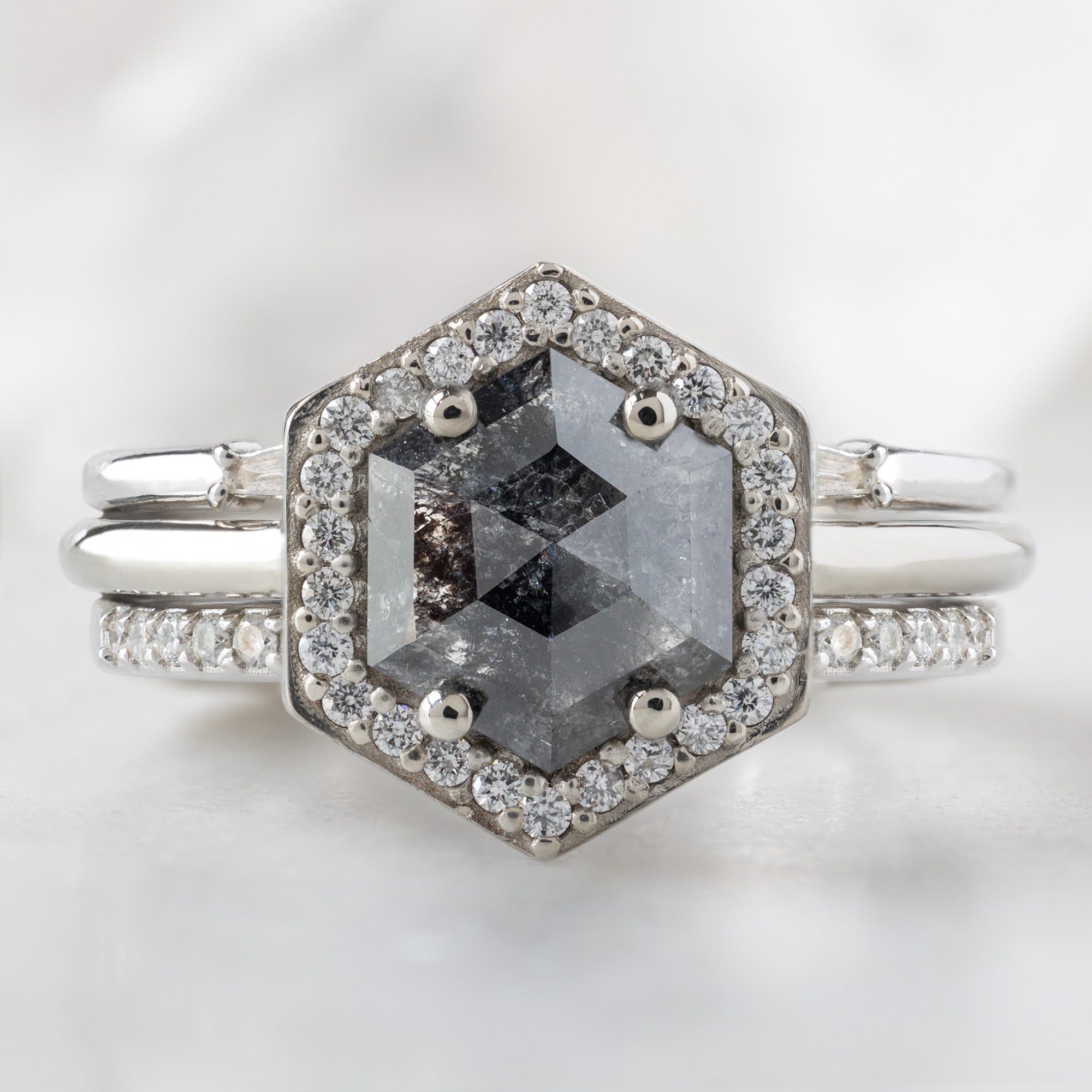 buy:open-cuff-baguette-white-diamond-stacking-band-14k-or-18k-yellow-gold,the-dahlia-ring-1-08ct-hexagon-black-diamond-in-14k-white-gold,open-cuff-white-diamond-pave-stacking-band-14k-or-18k-yellow-gold