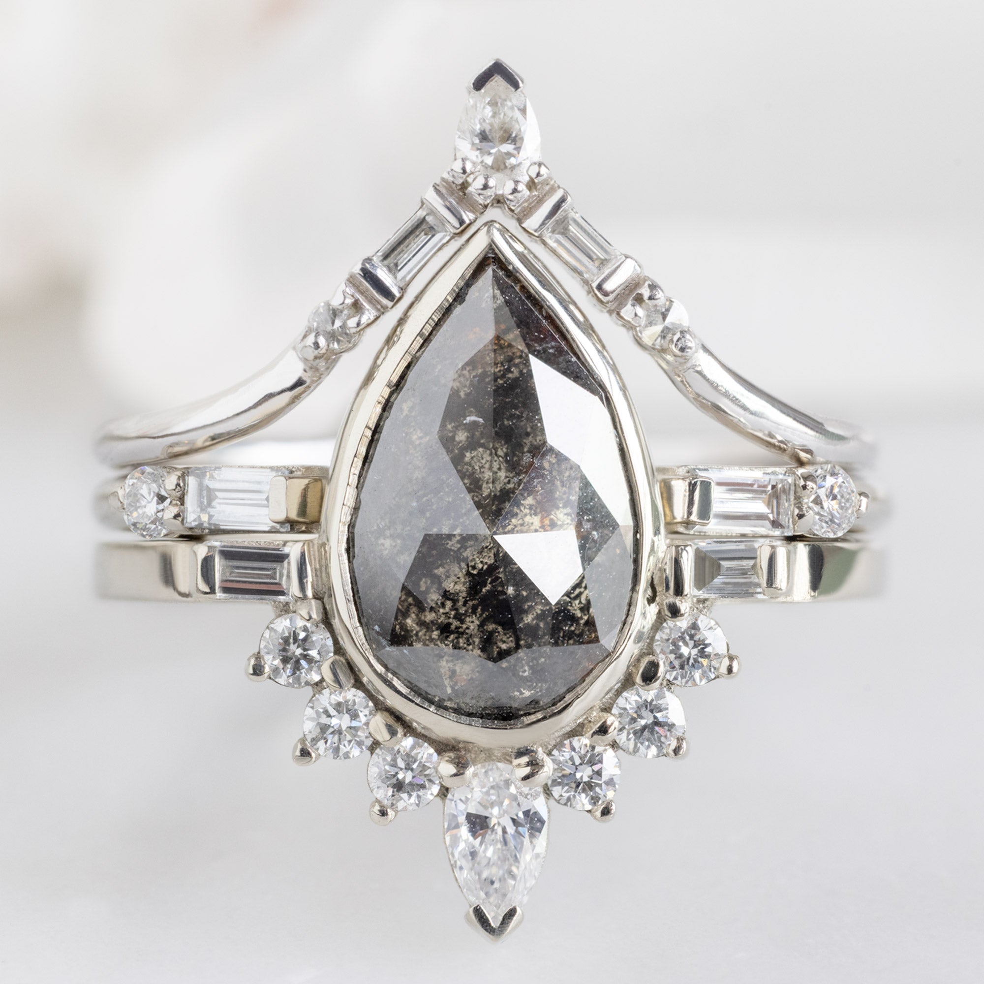 The Posy Luxe | 2ct Rose Cut Black Diamond in 18K White Gold