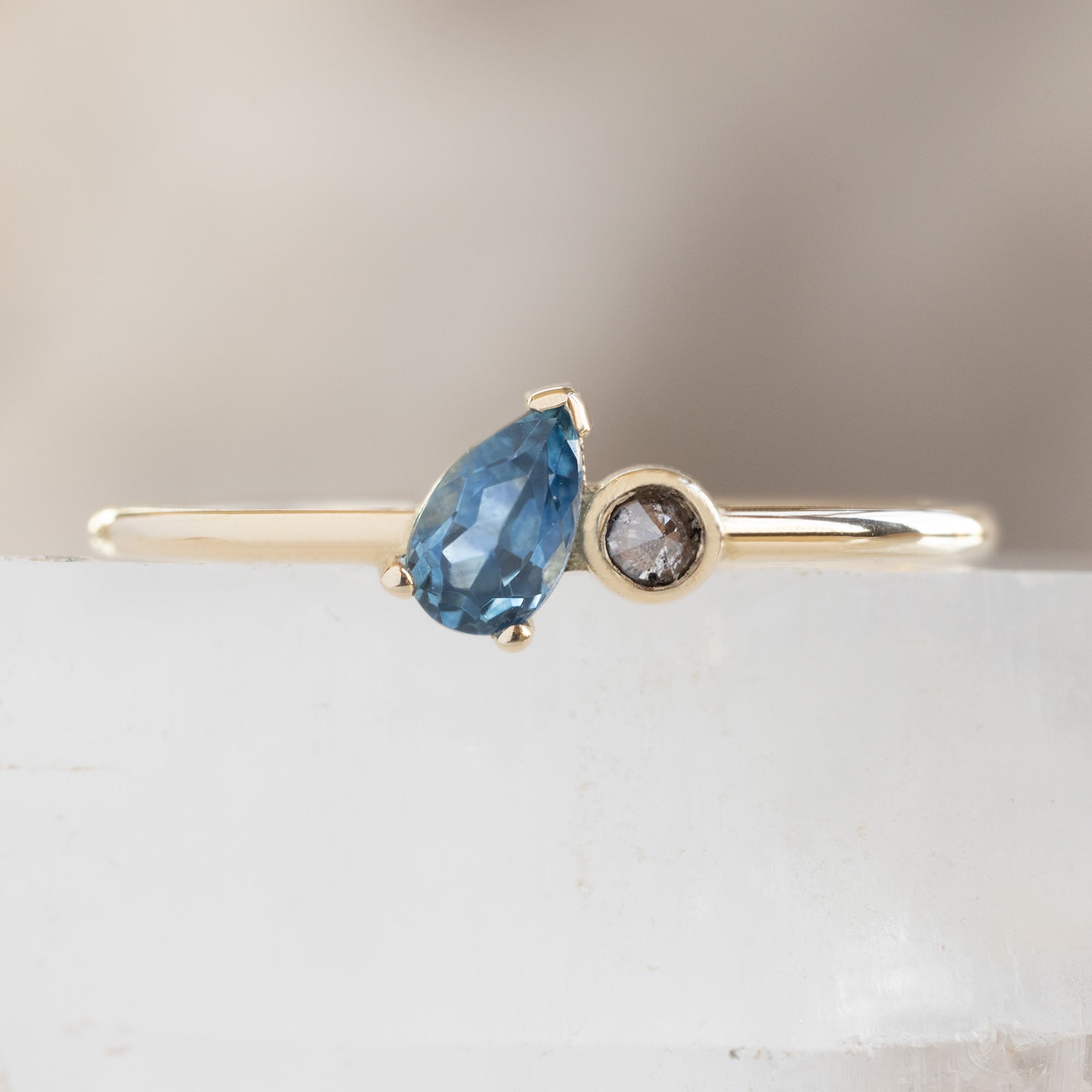 The Montana Sapphire + Diamond Ring | Yellow, Rose or White Gold