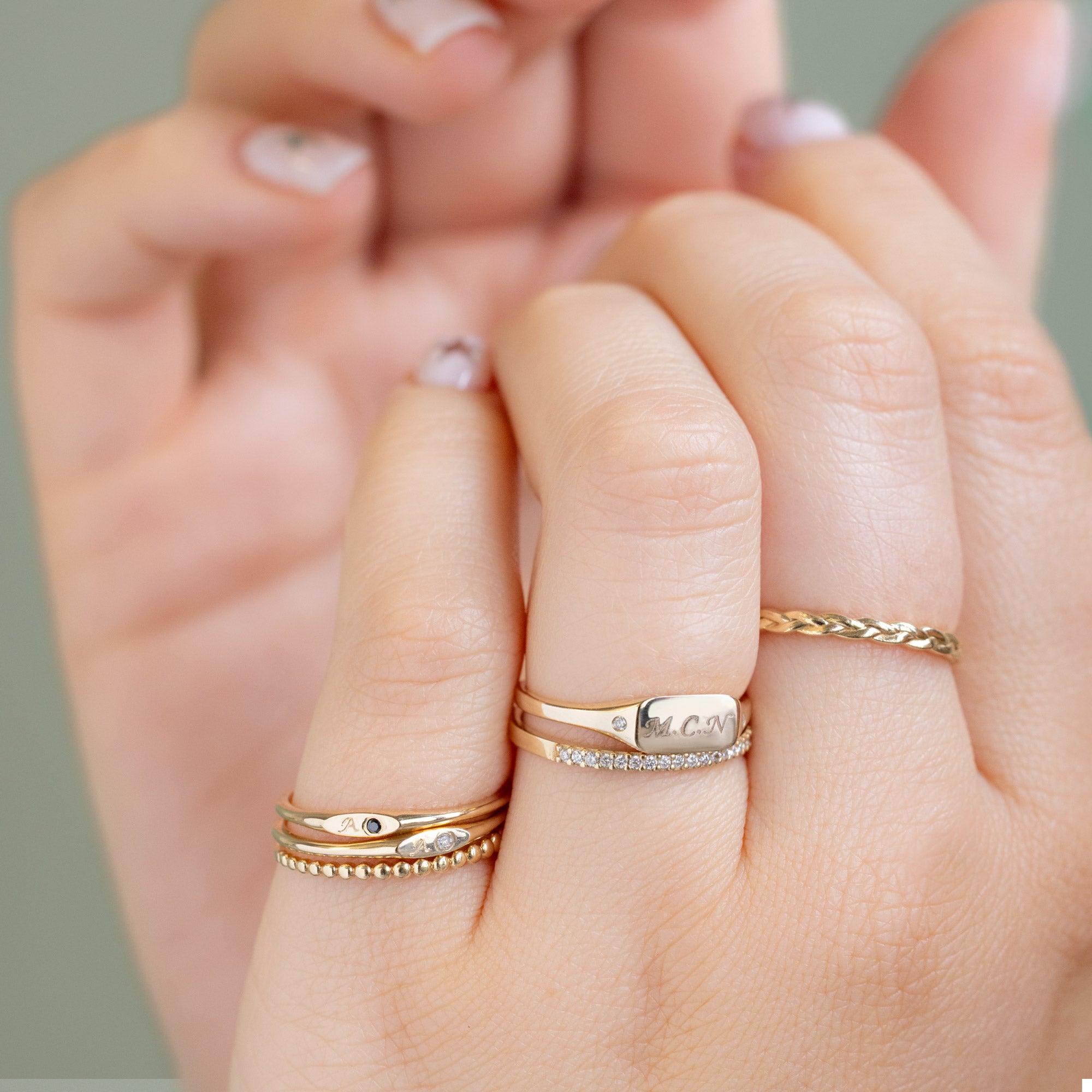 The Monogram Signet Ring | Yellow Gold