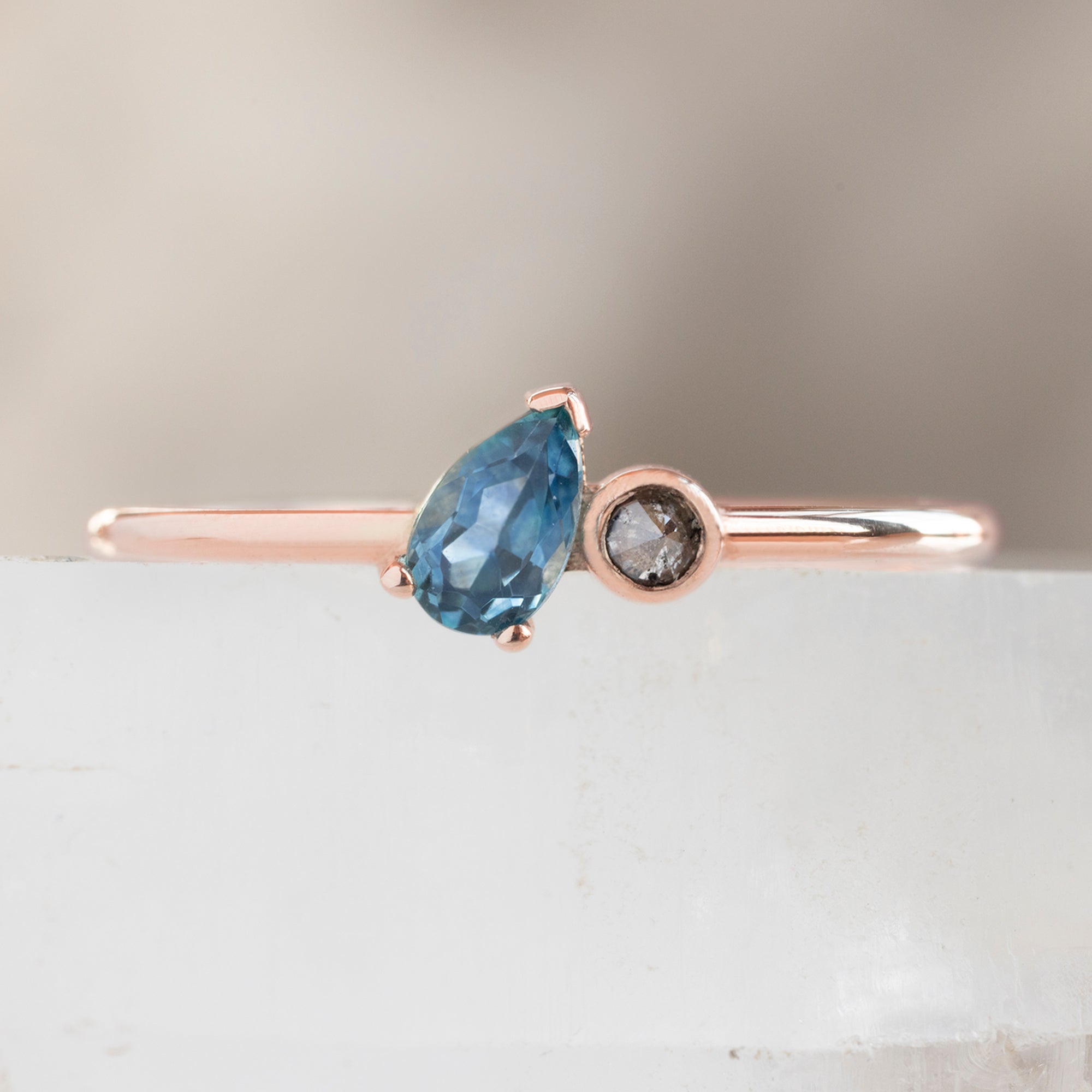 The Montana Sapphire + Diamond Ring | Yellow, Rose or White Gold