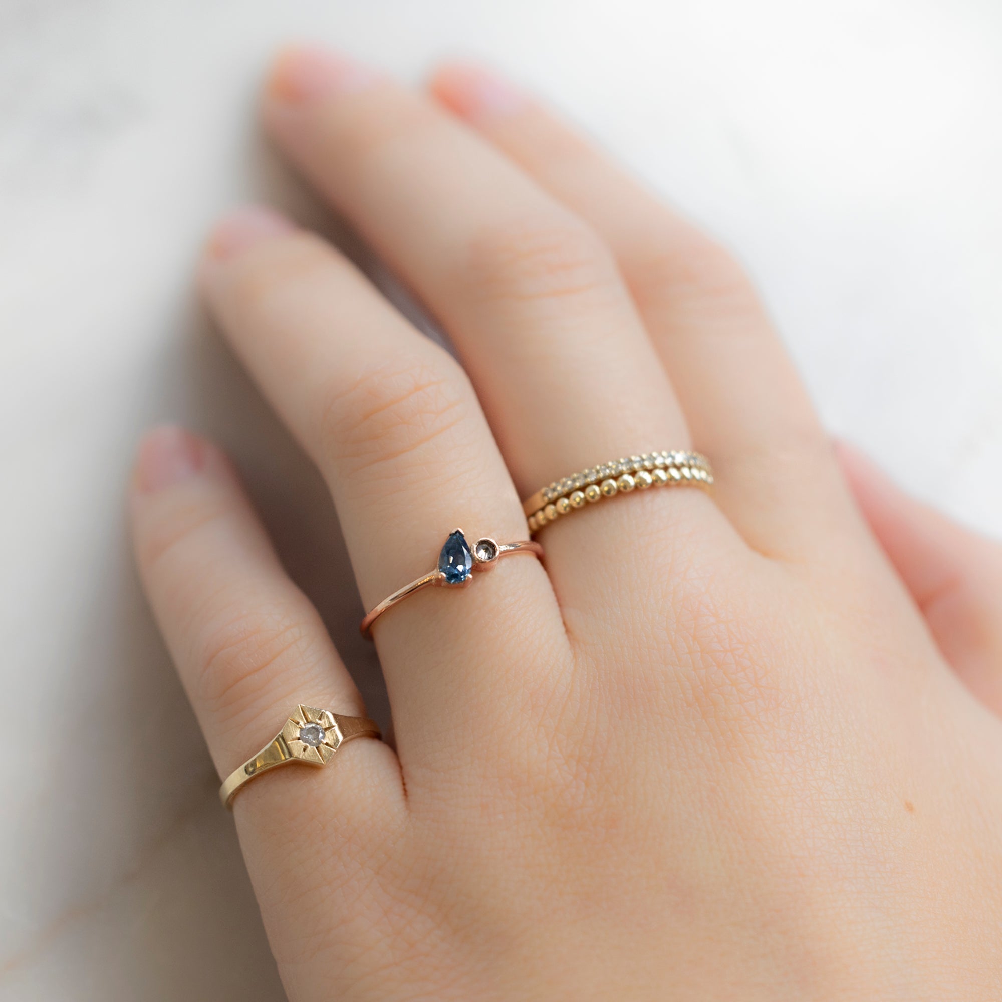 The Montana Sapphire + Diamond Ring | Yellow, Rose or White Gold