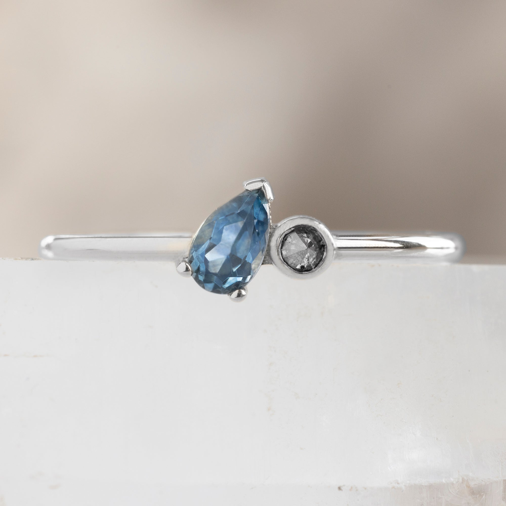 The Montana Sapphire + Diamond Ring | Yellow, Rose or White Gold
