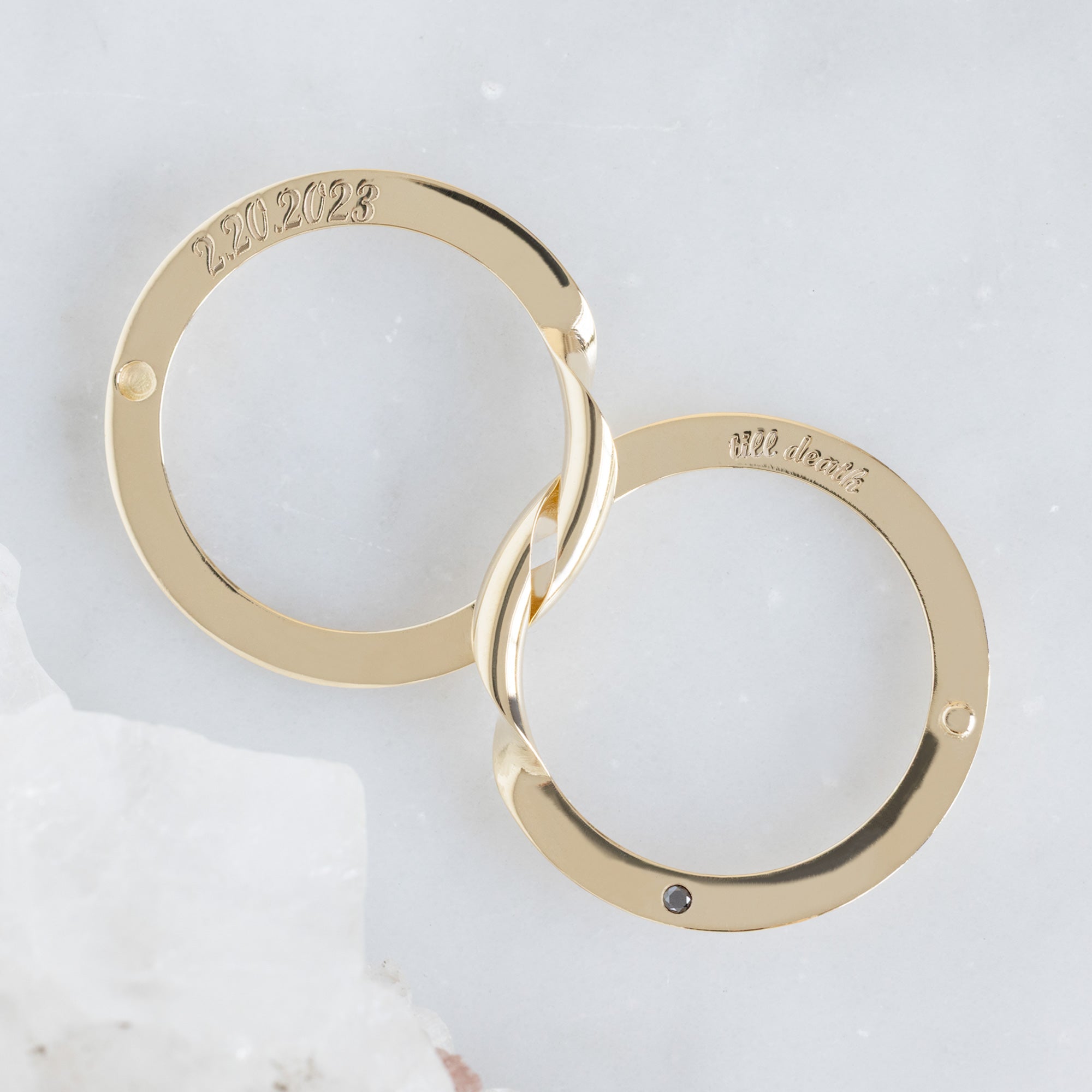 The Love Story Ring with a Black Diamond | Yellow Gold