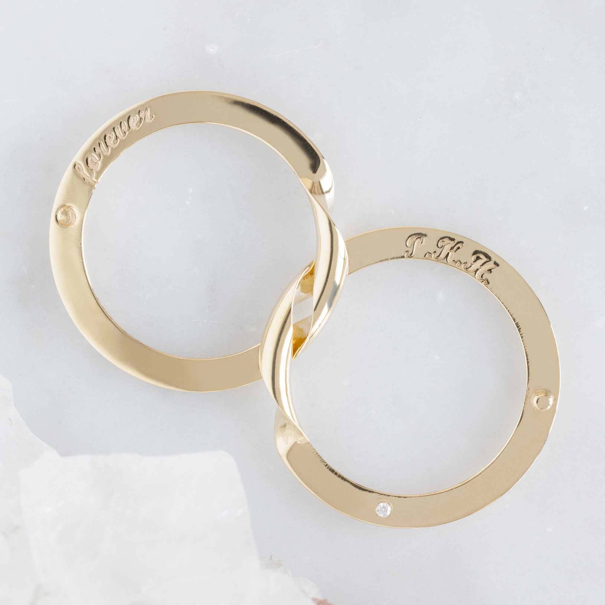The Love Story Ring with a White Diamond | Yellow Gold