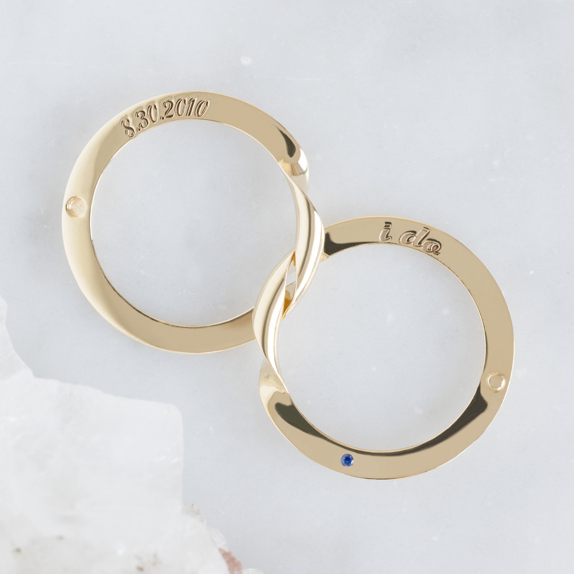 The Love Story Ring with a Sapphire | Yellow Gold