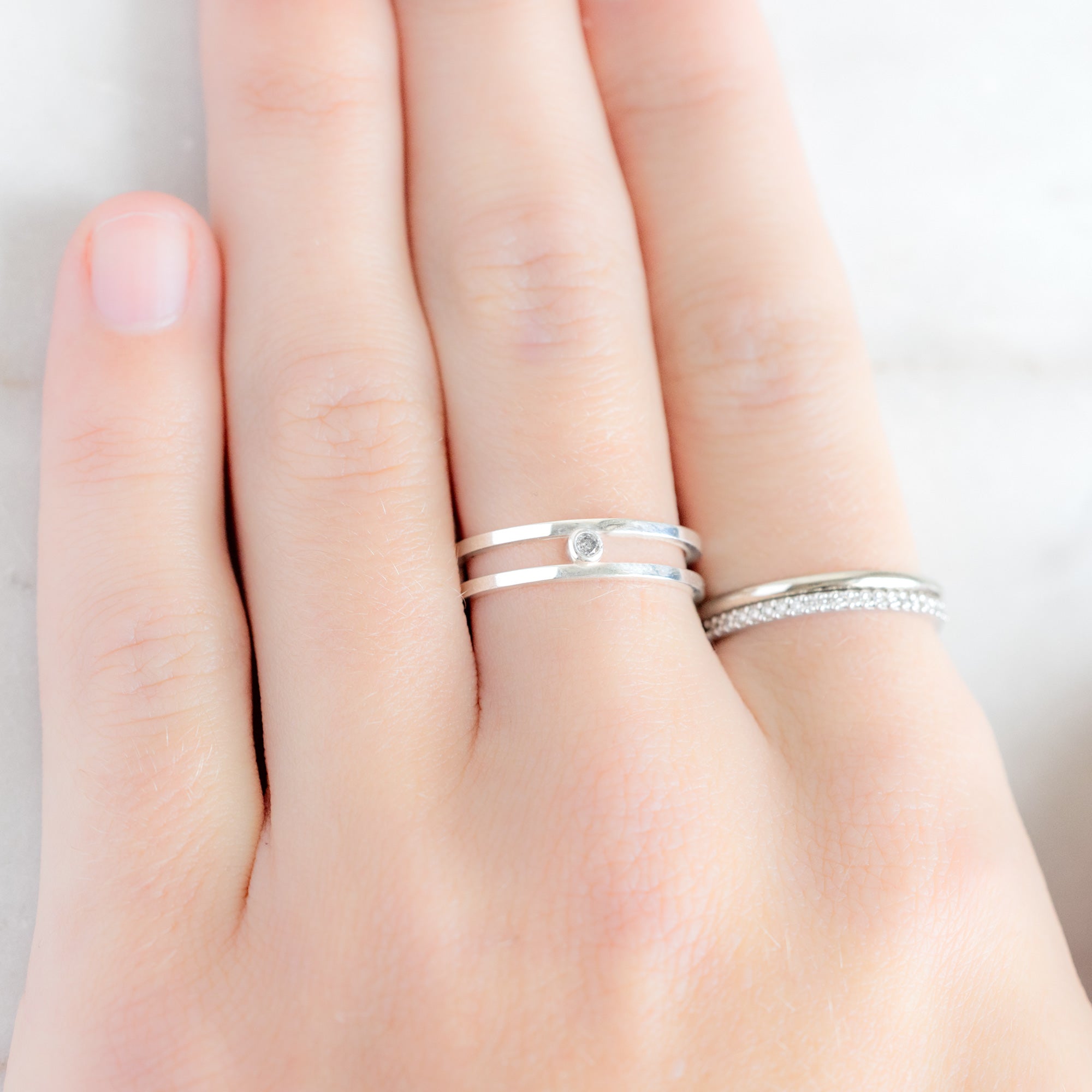 buy:double-banded-salt-and-pepper-diamond-ring,the-gold-stacking-wedding-ring-smooth-texture-in-14k-yellow-gold,the-white-diamond-pave-wedding-band-14k-or-18k-yellow-gold