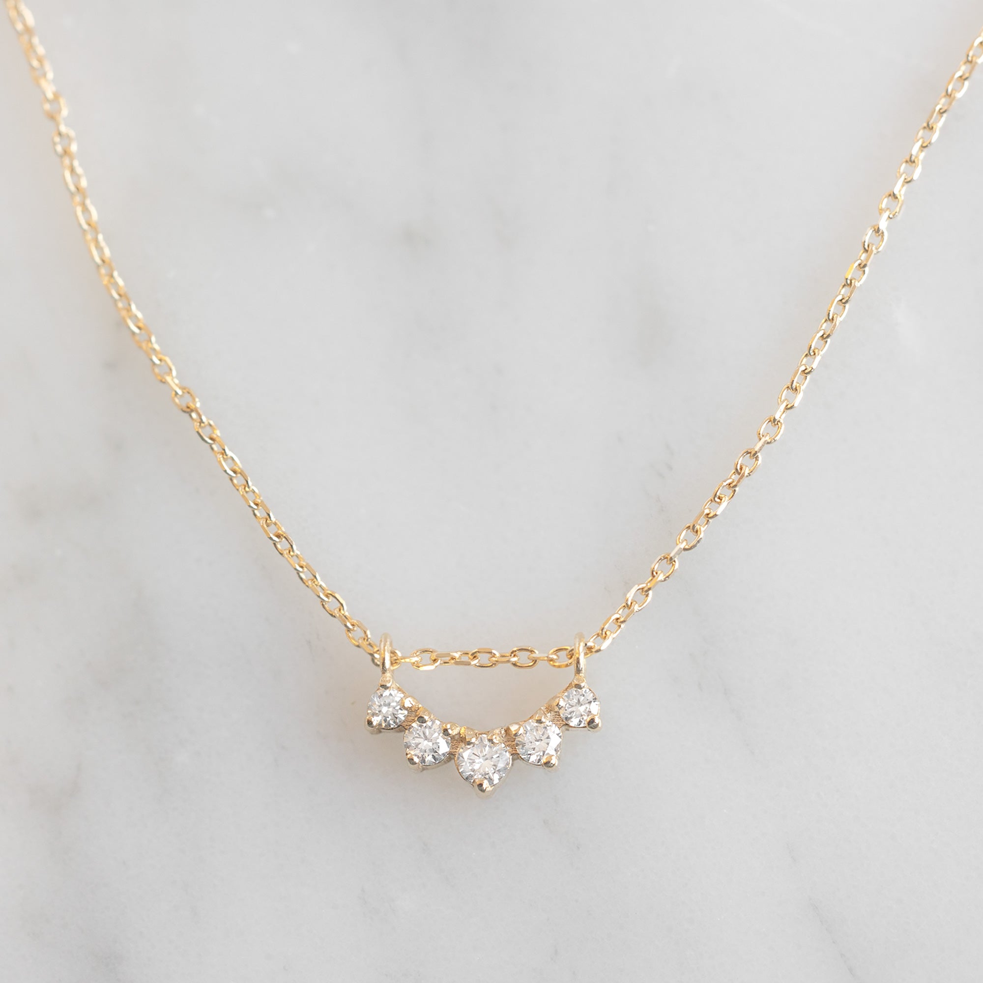 White Diamond Sunburst Necklace | Yellow, Rose or White Gold