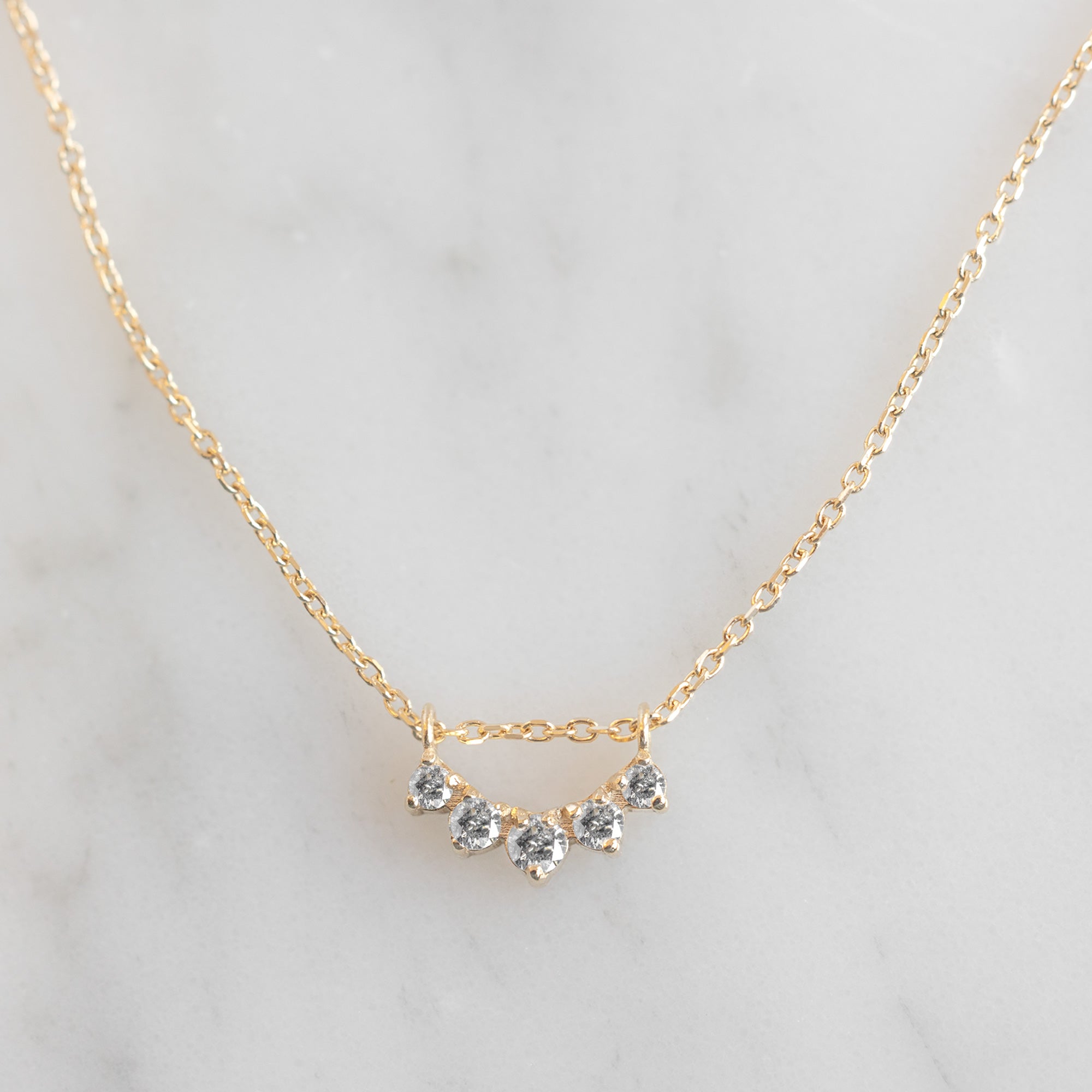 Salt and Pepper Diamond Sunburst Necklace | Yellow, Rose or White Gold