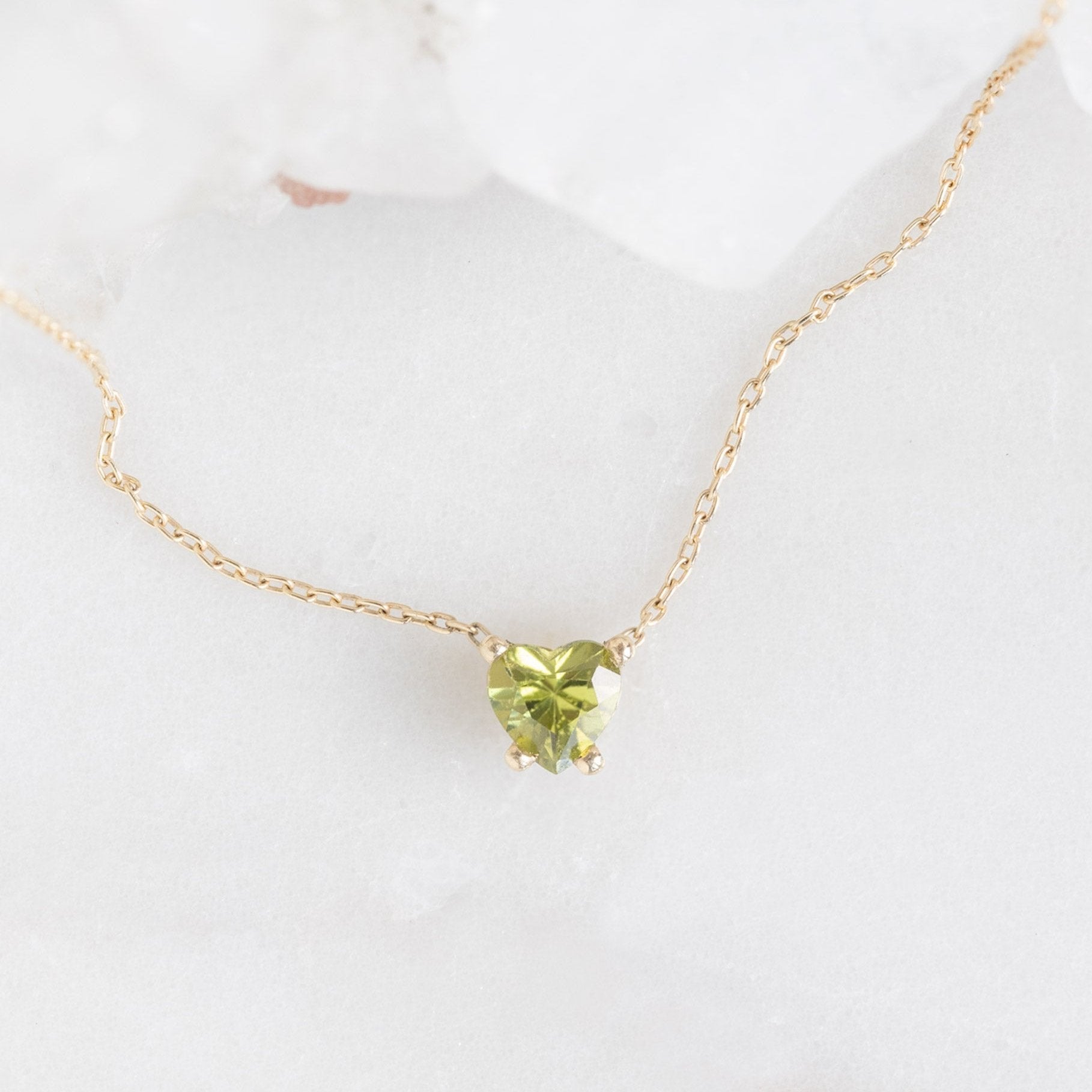 The Sweetheart Peridot Necklace | Yellow Gold