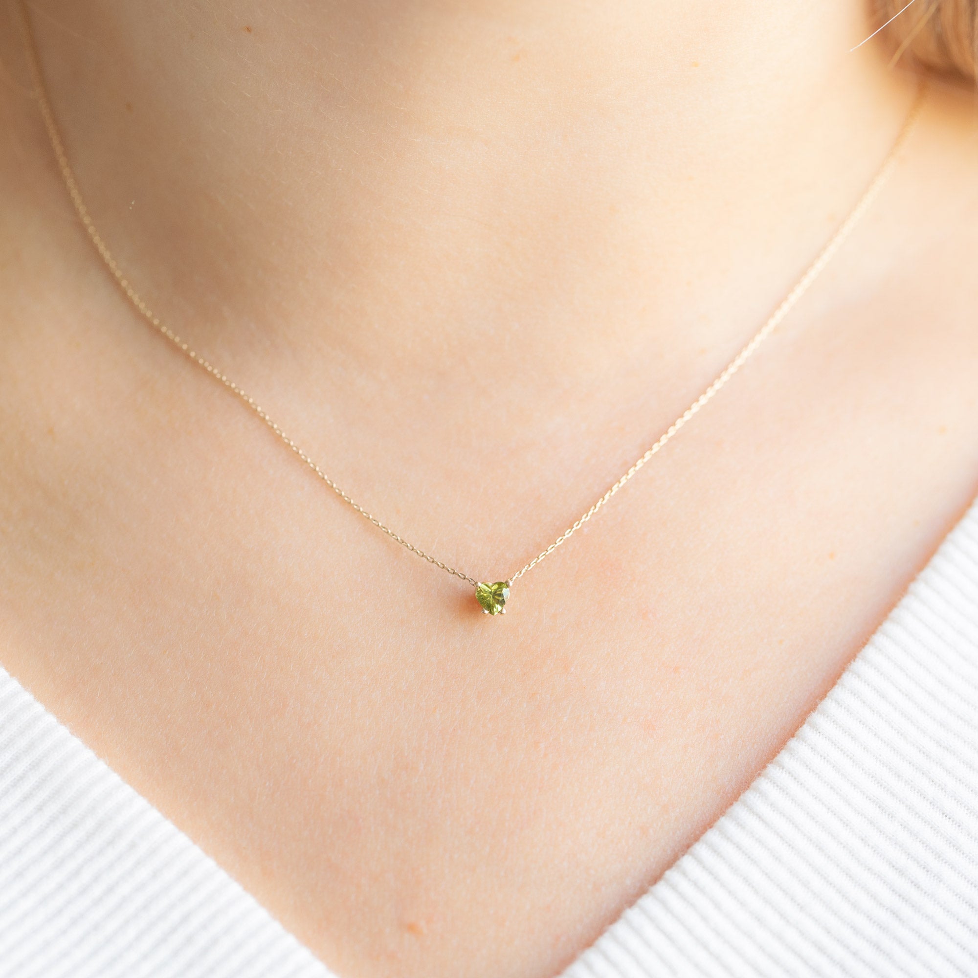 The Sweetheart Peridot Necklace | Yellow Gold