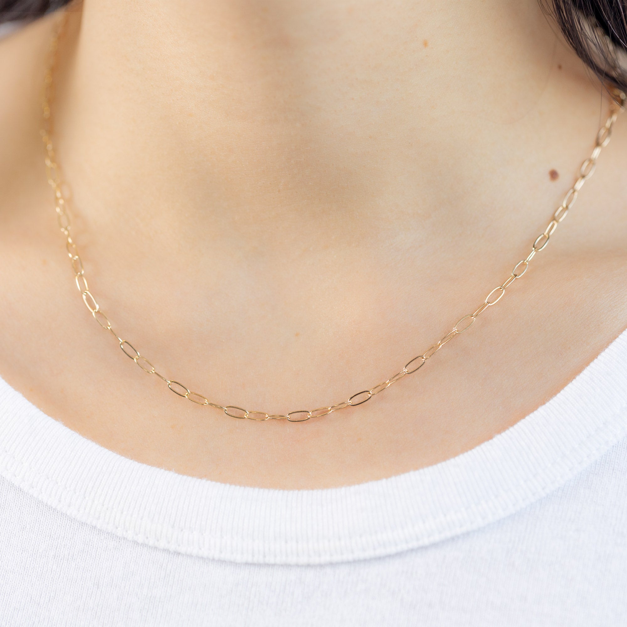The Drawn Cable Chain Charm Necklace | Yellow Gold