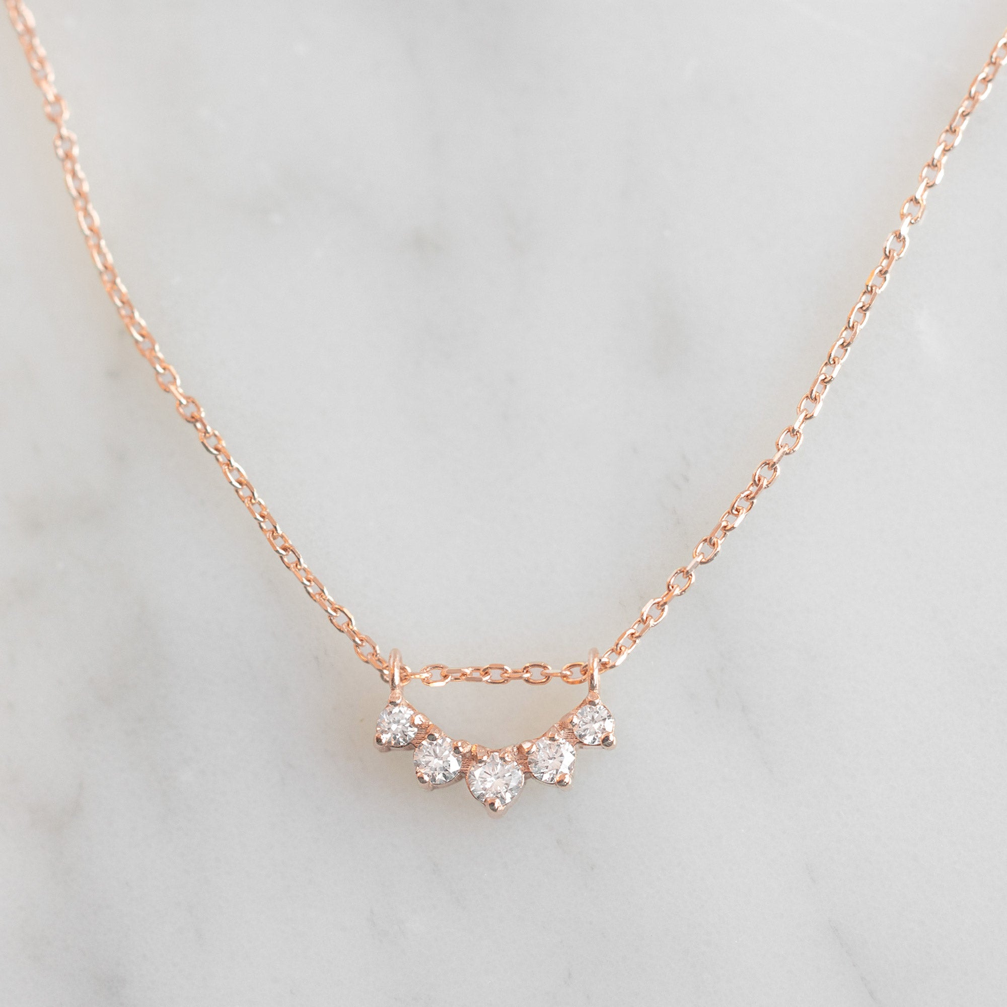 White Diamond Sunburst Necklace | Yellow, Rose or White Gold