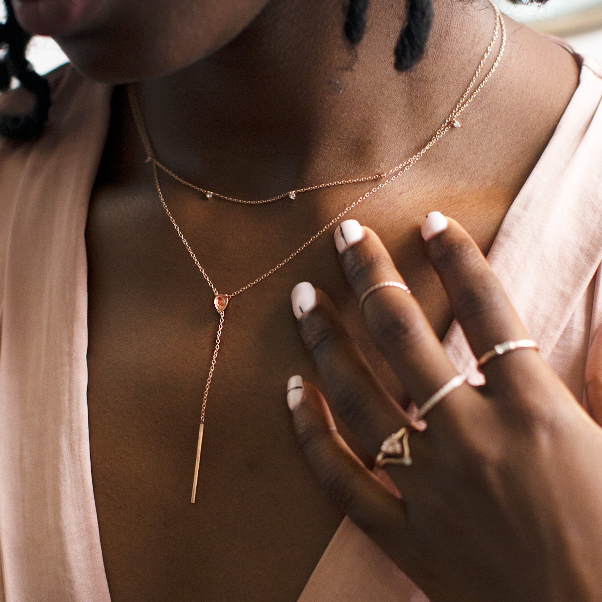 buy:the-diamond-sunburst-necklace-10k-yellow-gold,the-sunstone-gemstone-lariat-necklace-10k-rose-gold