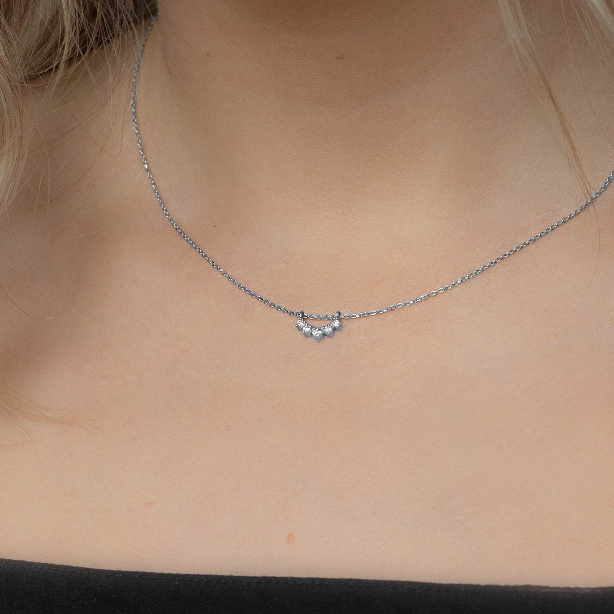 White Diamond Sunburst Necklace | Yellow, Rose or White Gold