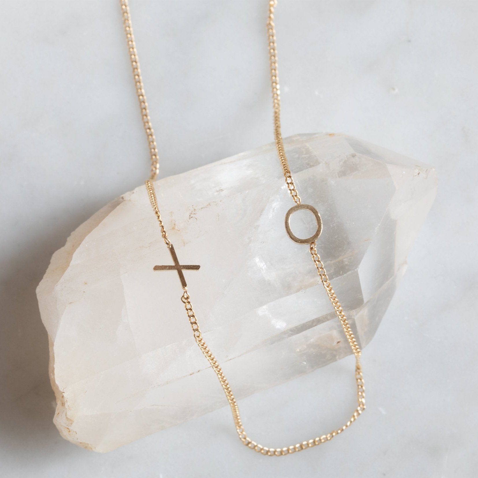 The XO' Necklace | Yellow, Rose or Sterling Silver