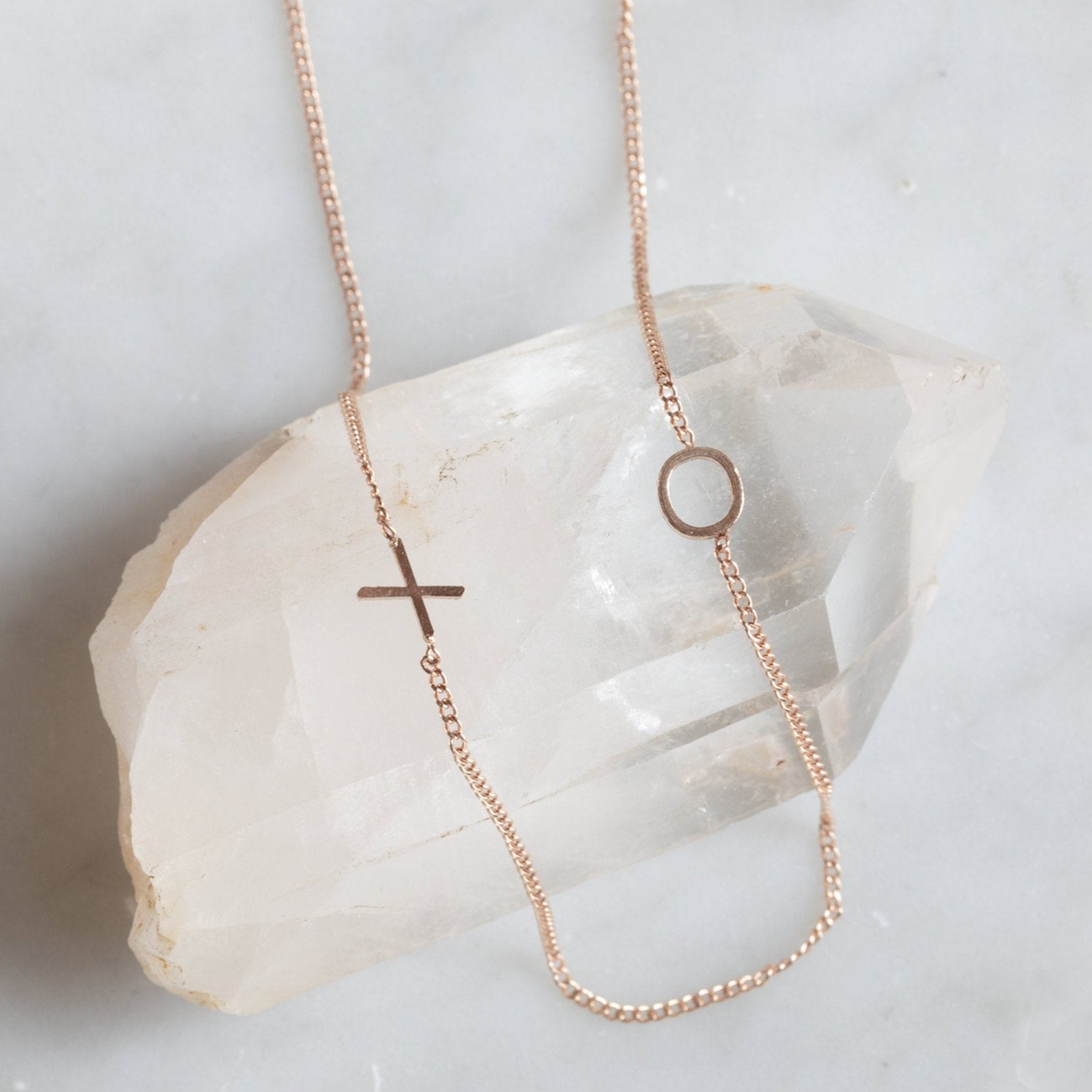 The XO' Necklace | Yellow, Rose or Sterling Silver