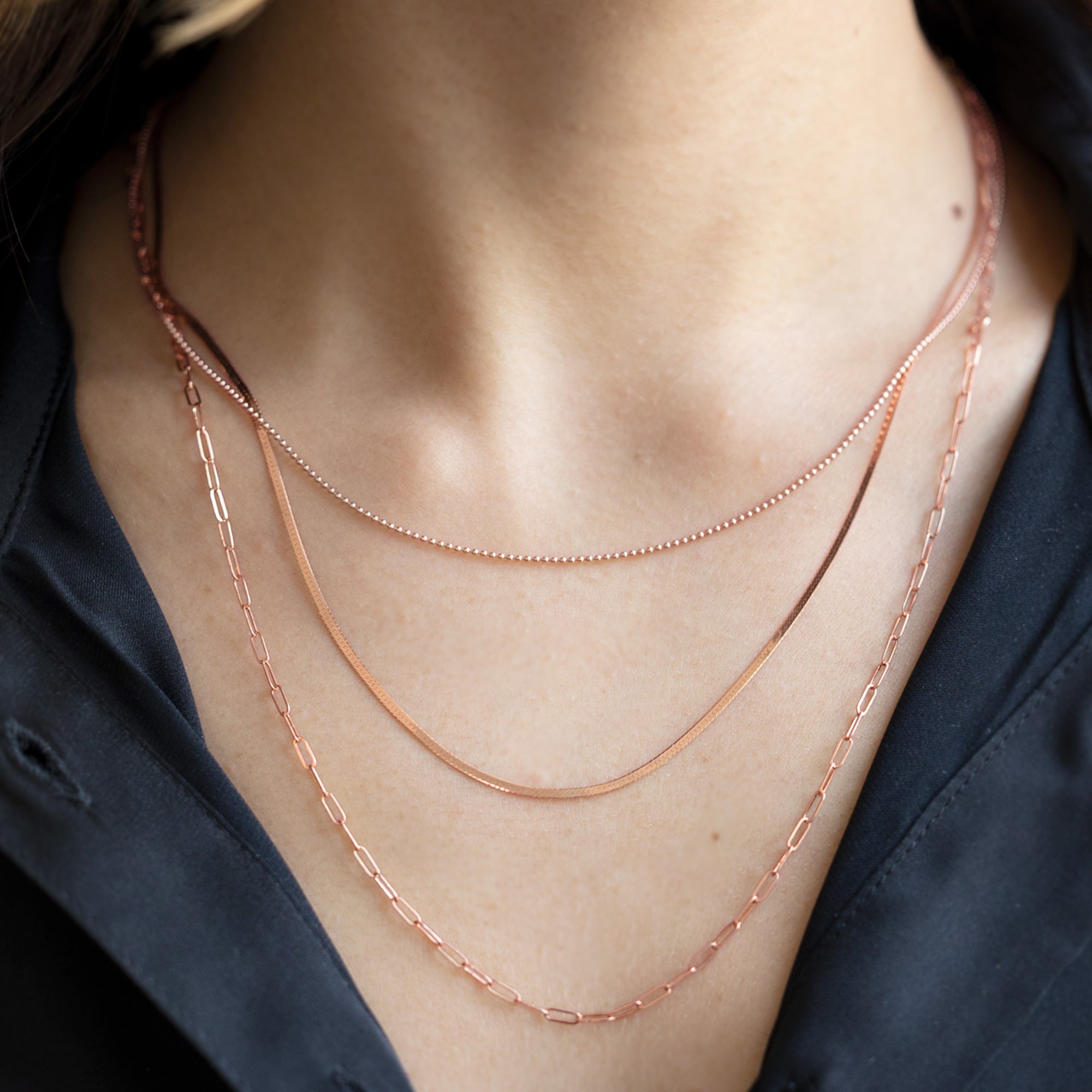The Drawn Cable Link Chain Necklace | Yellow, Rose or White Gold