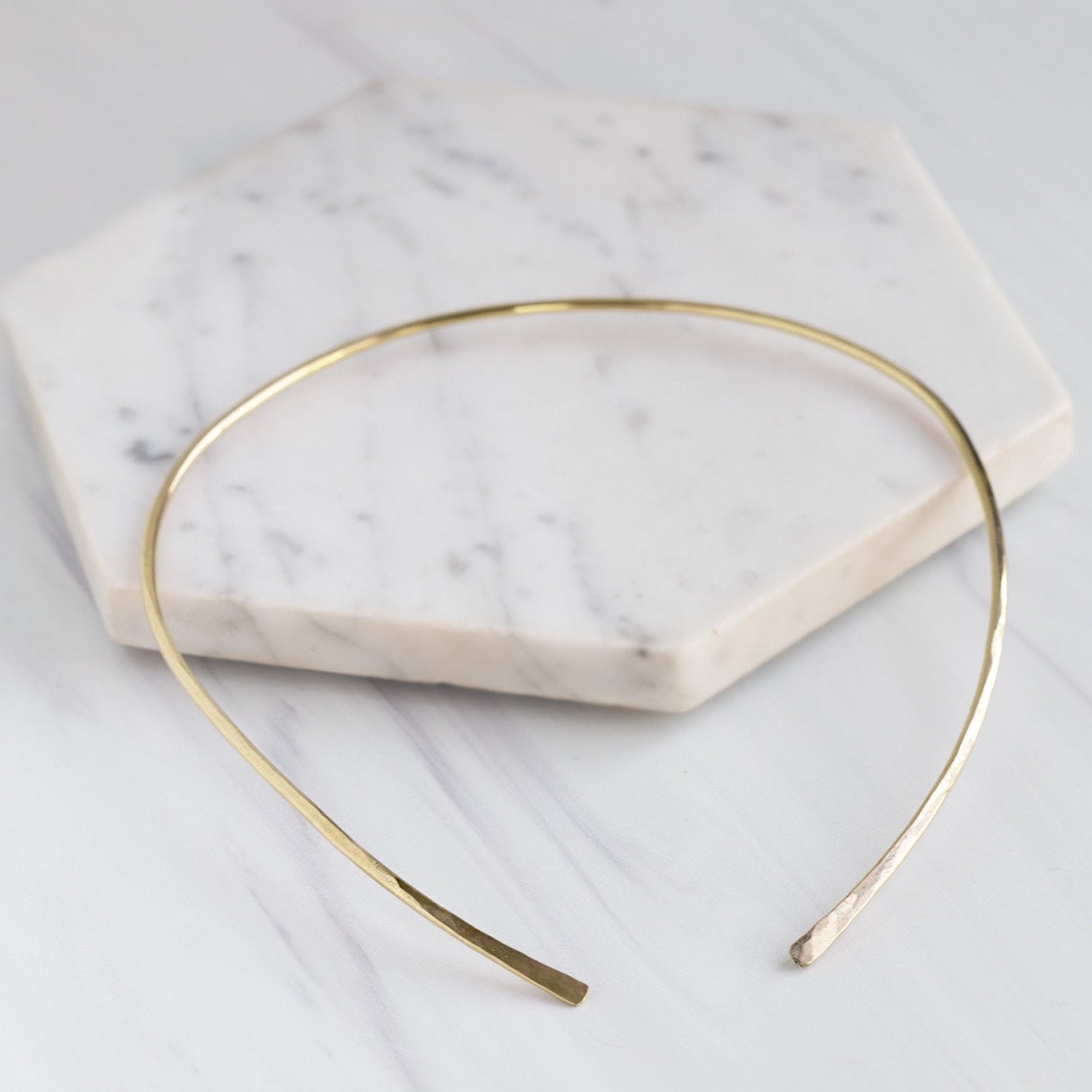 The Open Cuff Necklace | Yellow, Rose, or Sterling Silver