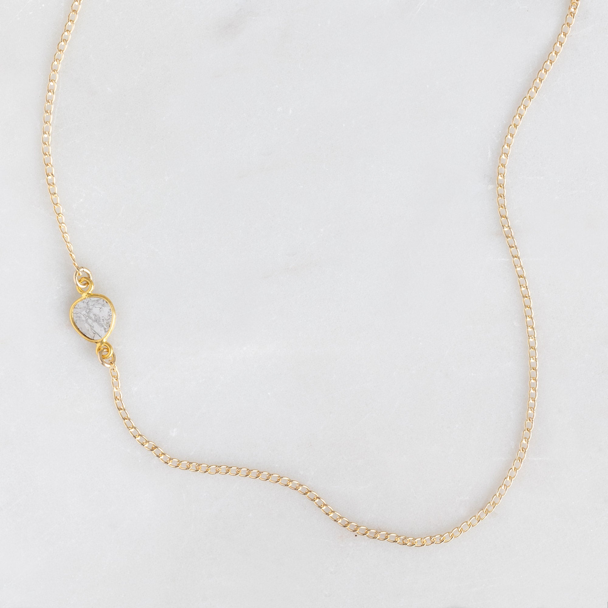 The Asymmetrical Salt and Pepper Diamond Slice Necklace | Yellow Gold
