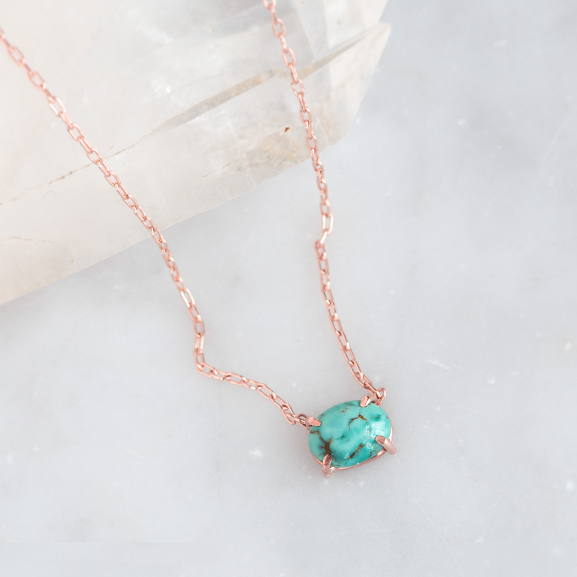 The Turquoise Necklace | Yellow, Rose or Sterling Silver