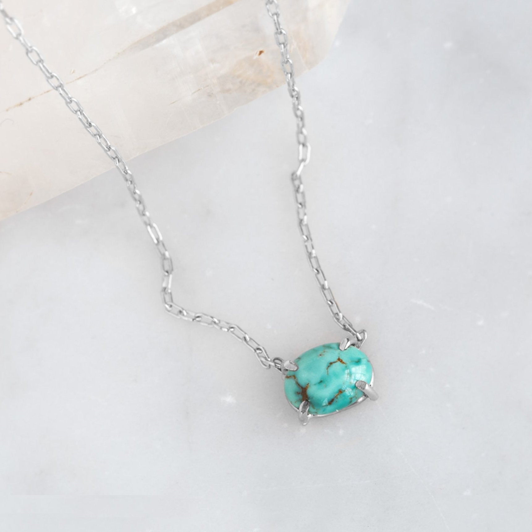 The Turquoise Necklace | Yellow, Rose or Sterling Silver