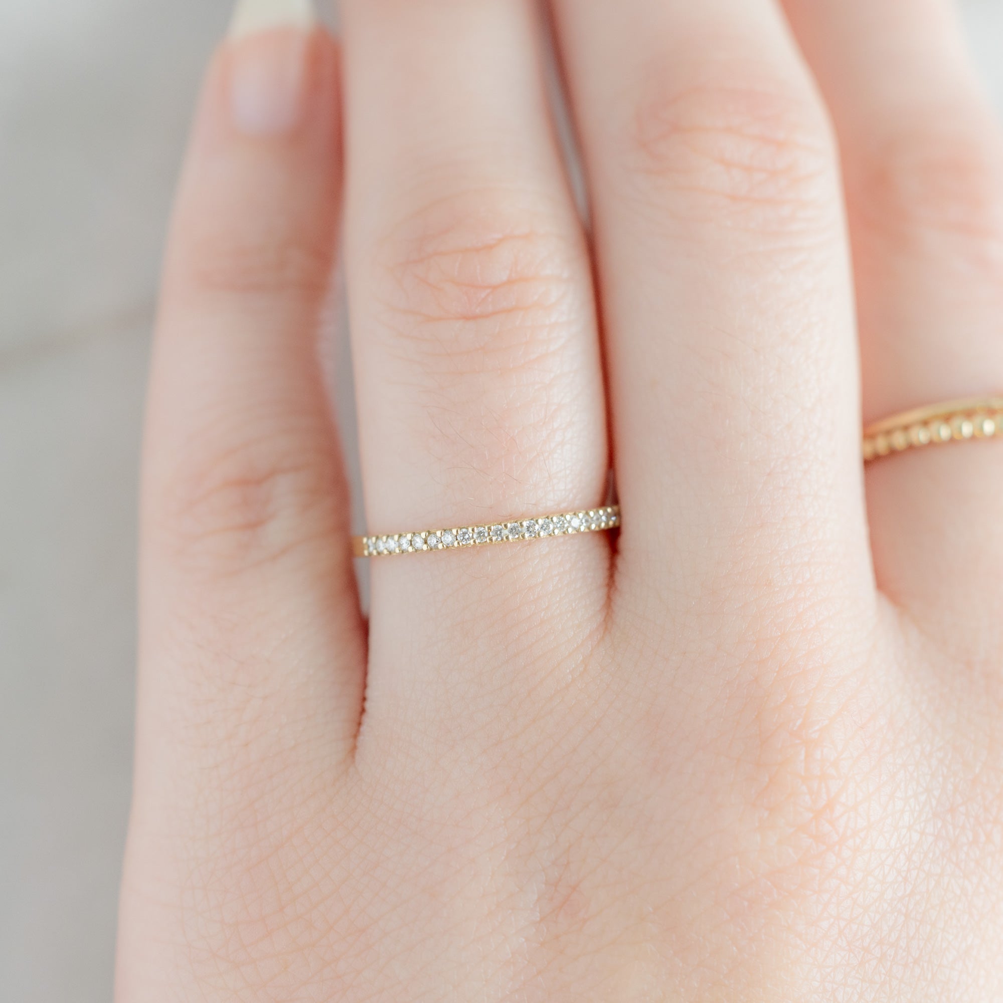 The White Diamond Pavé Wedding Band | Yellow, Rose or White Gold