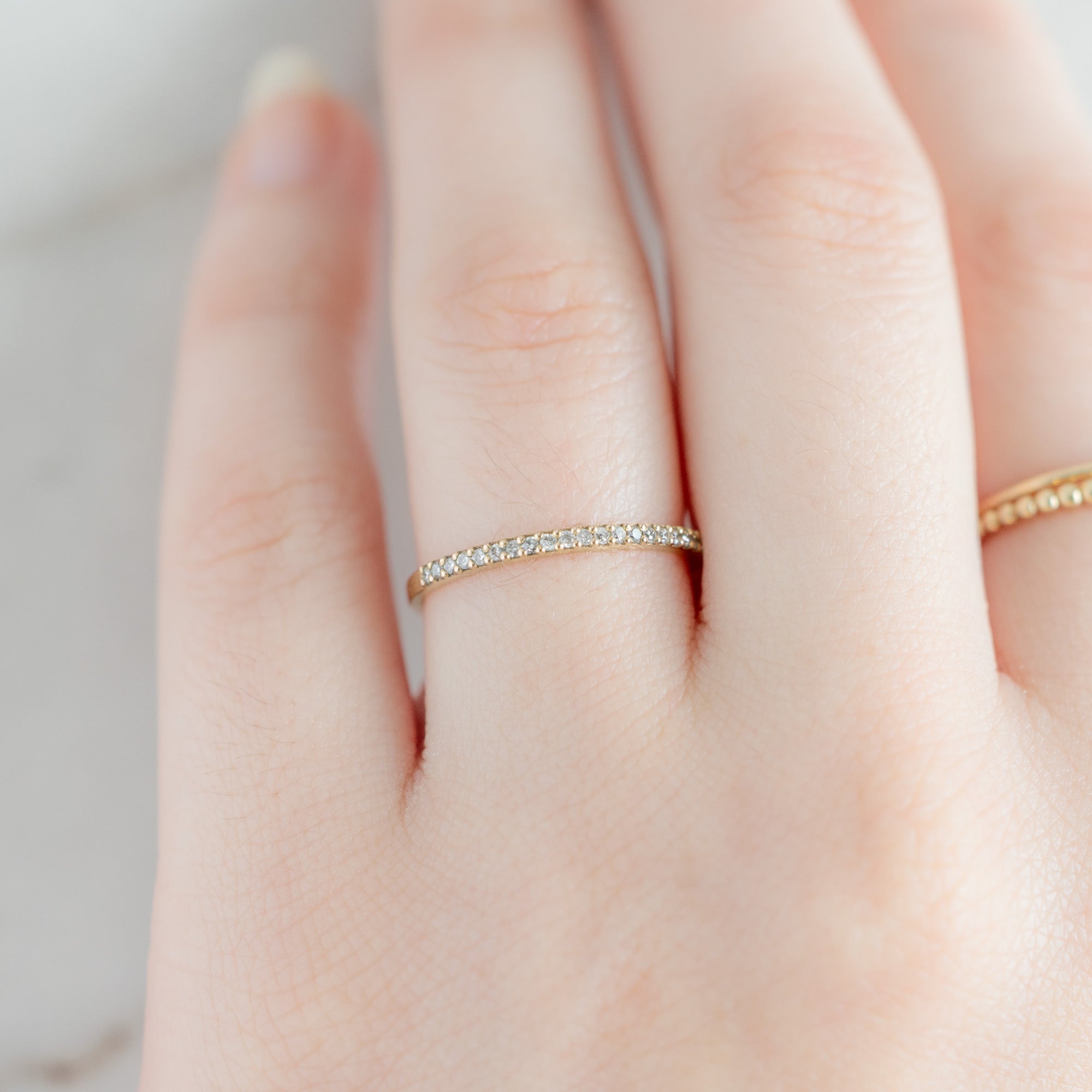 The Salt and Pepper Diamond Pavé Wedding Band | Yellow, Rose or White Gold