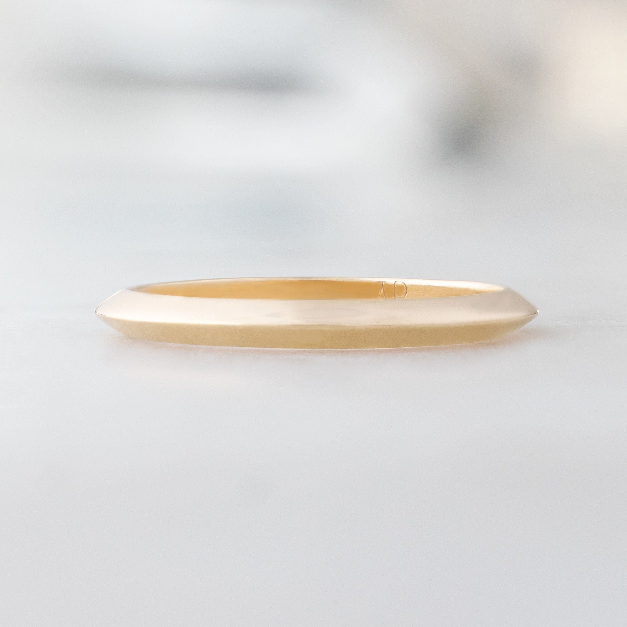 The Knife Edge Gold Stacking Band | Yellow, Rose or White Gold