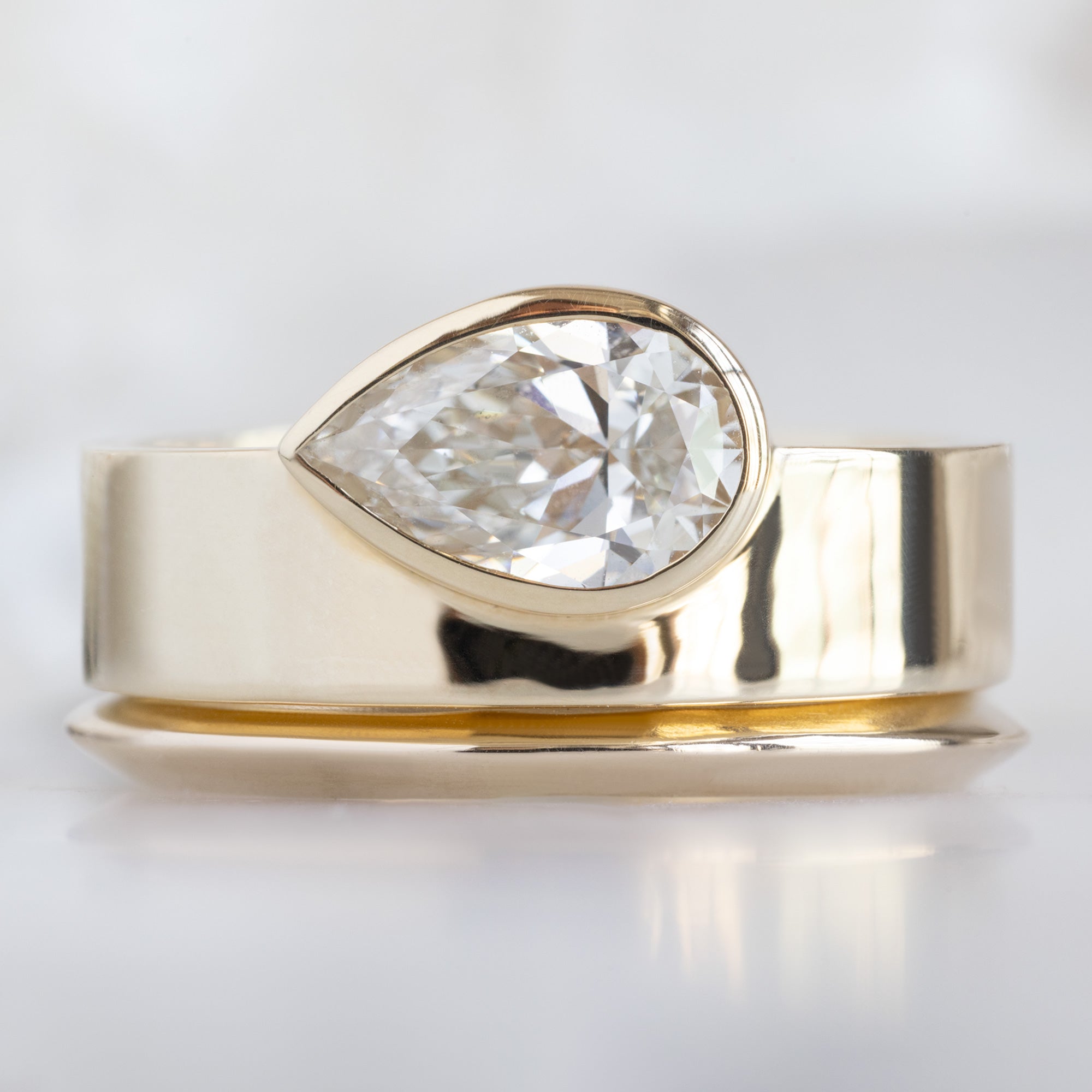 The Knife Edge Gold Stacking Band | Yellow, Rose or White Gold