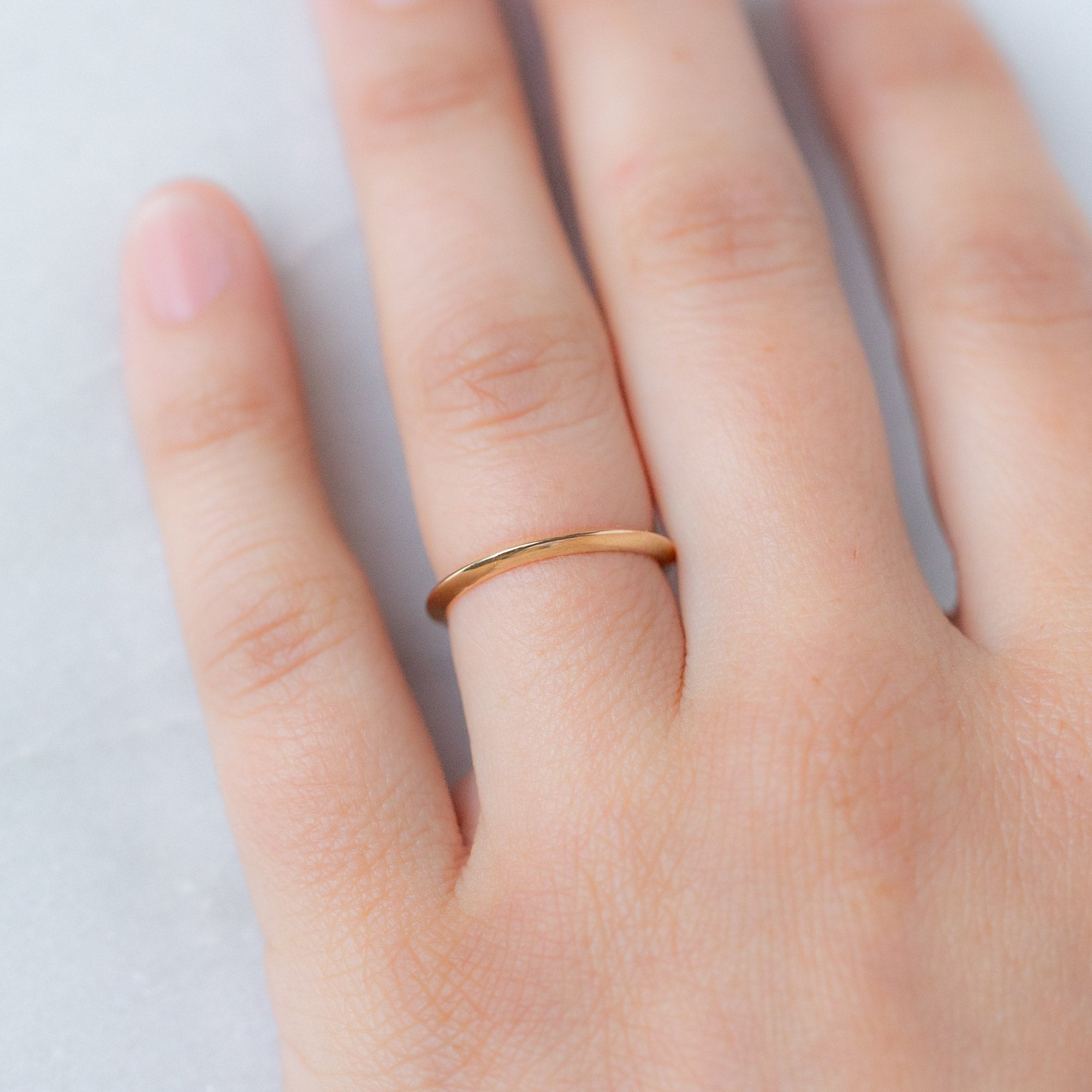 The Knife Edge Gold Stacking Band | Yellow, Rose or White Gold