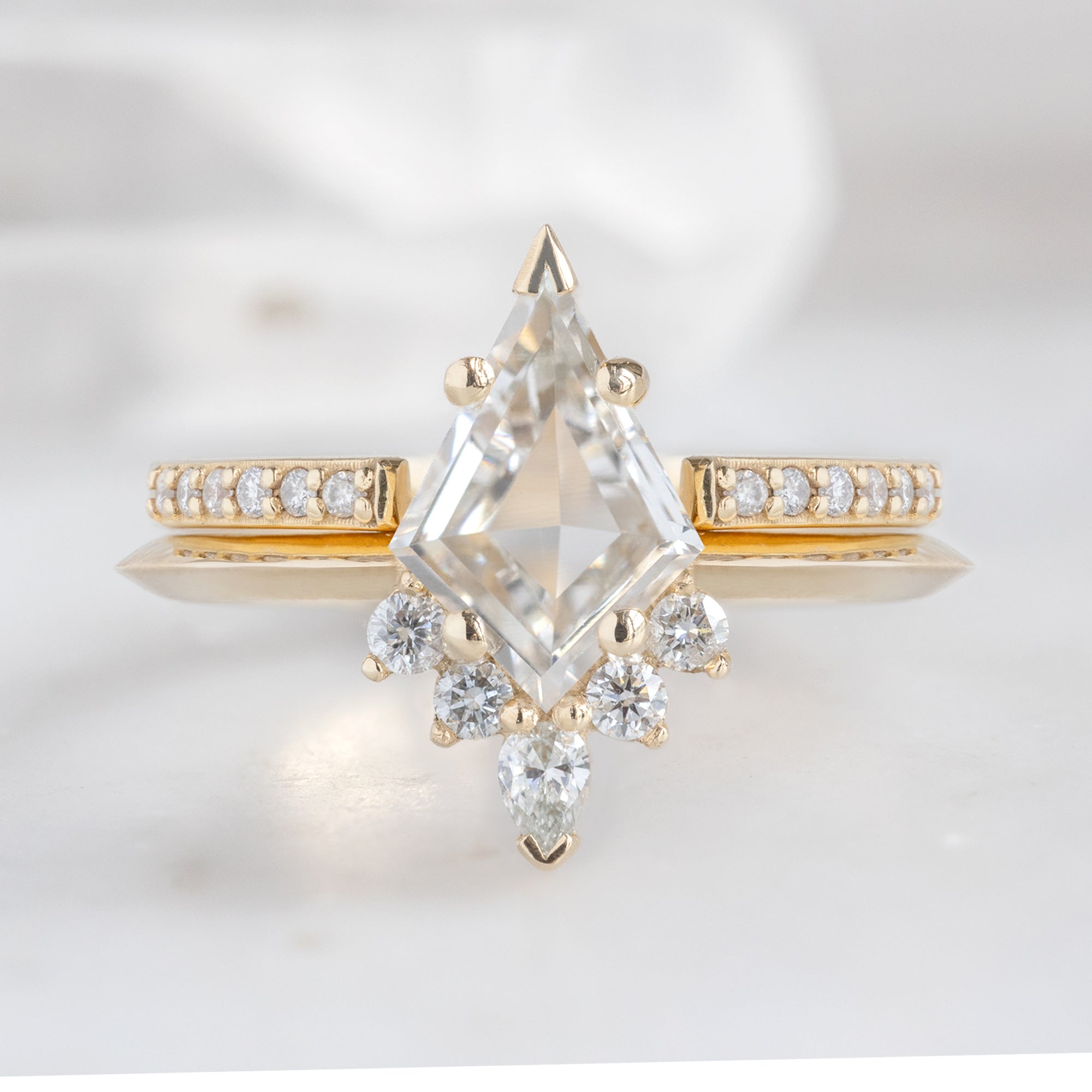 Open Cuff White Diamond Pavé Stacking Band | Yellow, Rose or White Gold
