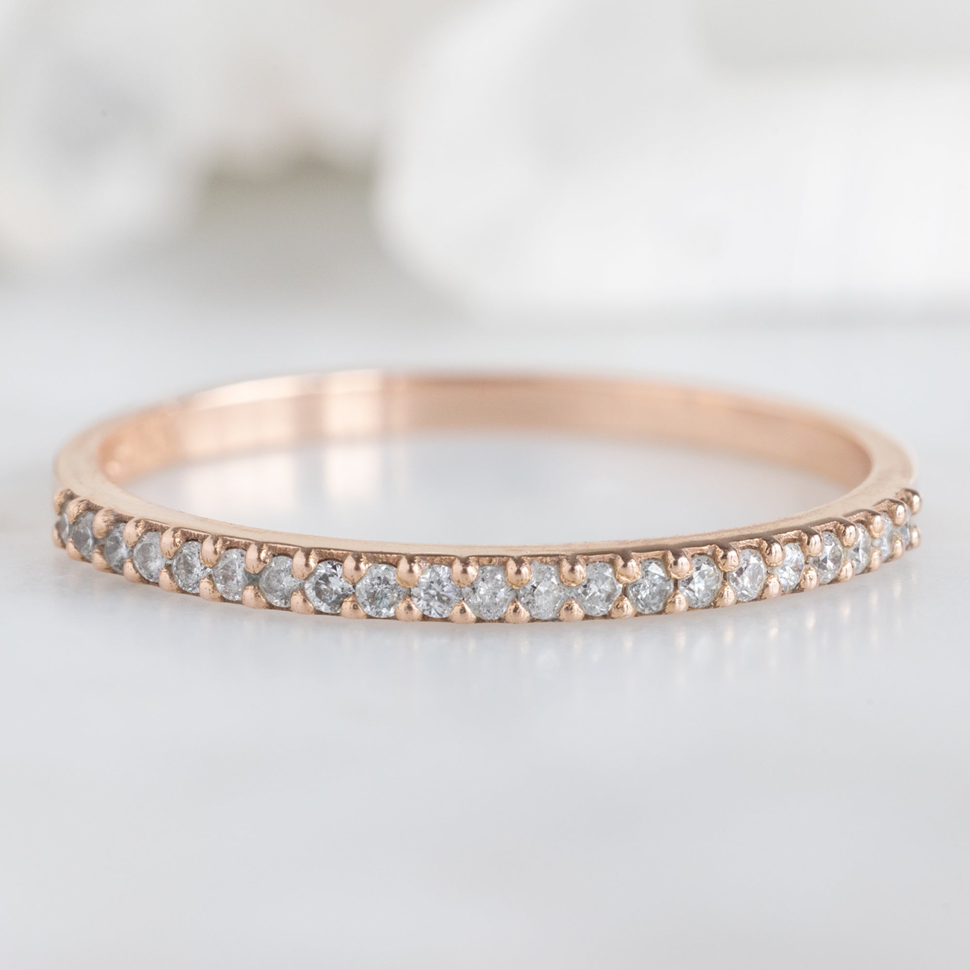 The Salt and Pepper Diamond Pavé Wedding Band | Yellow, Rose or White Gold