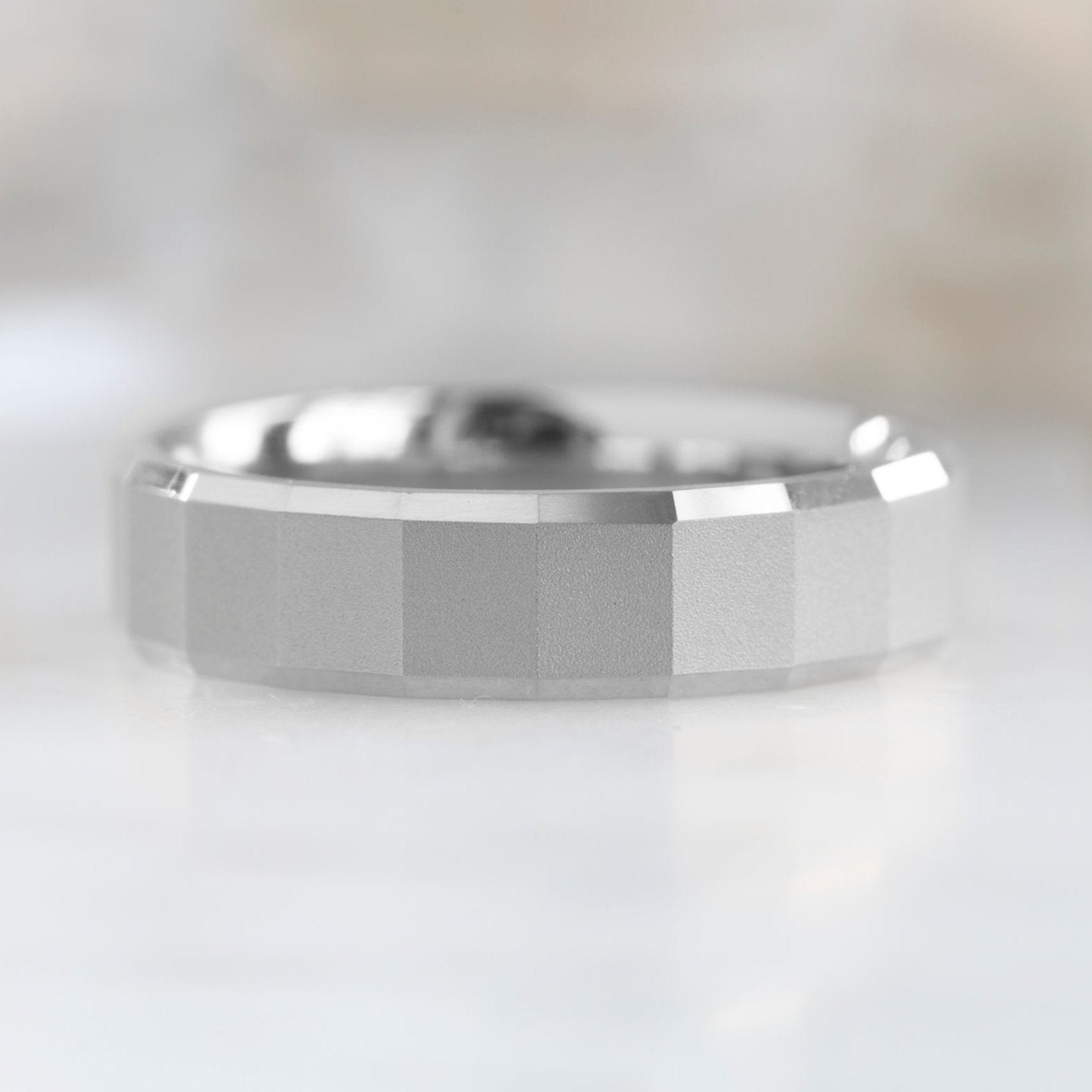 The Faceted Gold Wedding Band | Yellow, Rose or White Gold