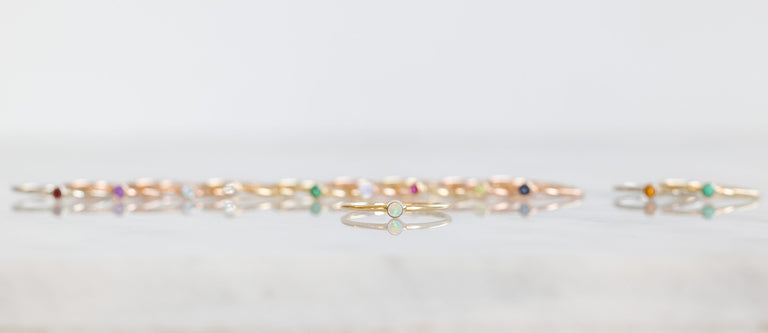 Opal Birthstone Stacker