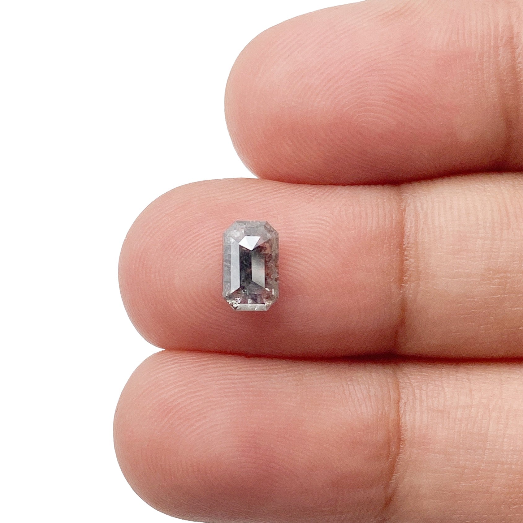 DIAMOND VAULT SALT & PEPPER DIAMOND 0.79ct | Salt & Pepper Emerald Shape Step Cut Diamond