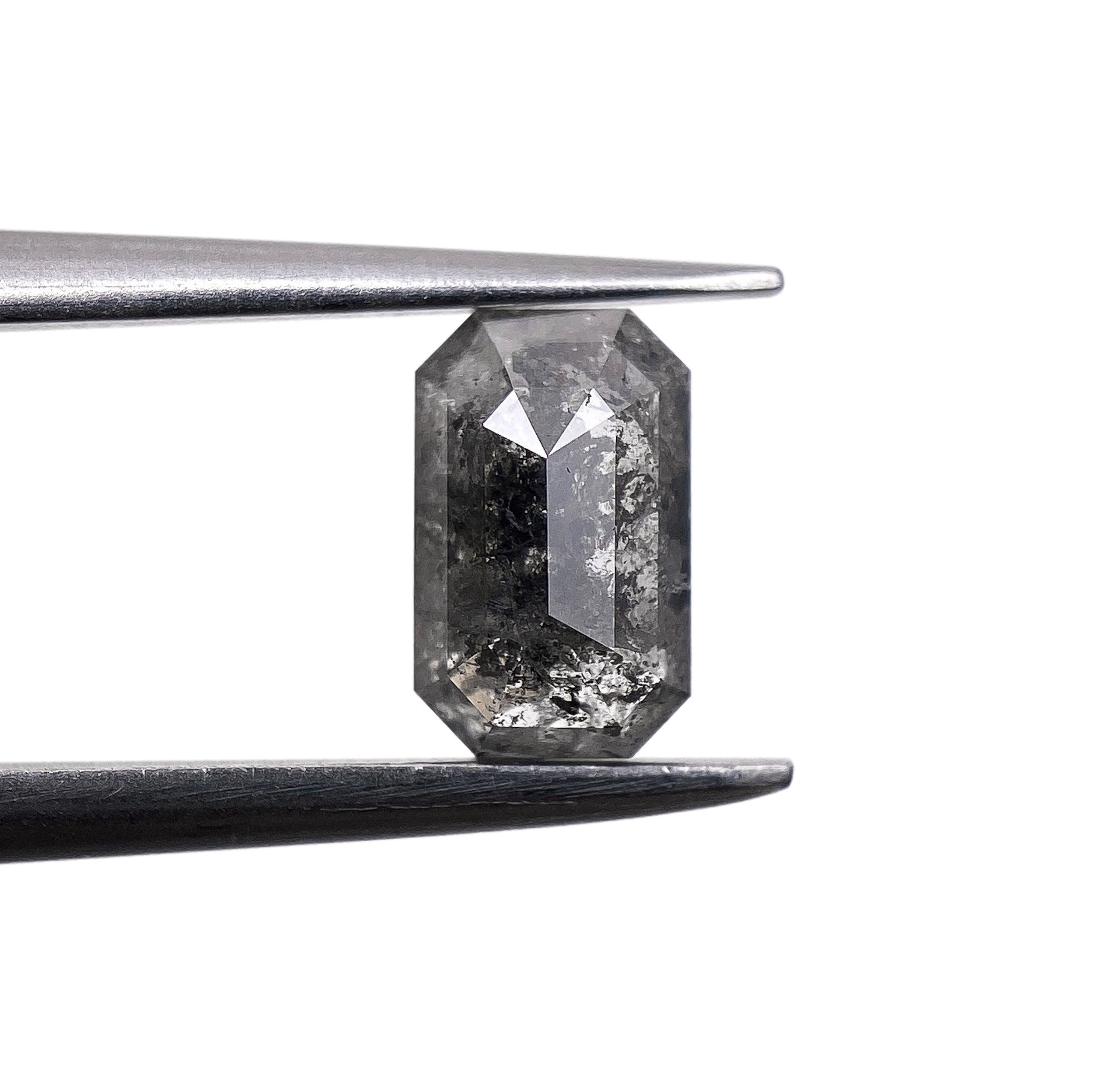 DIAMOND VAULT SALT & PEPPER DIAMOND 0.79ct | Salt & Pepper Emerald Shape Step Cut Diamond