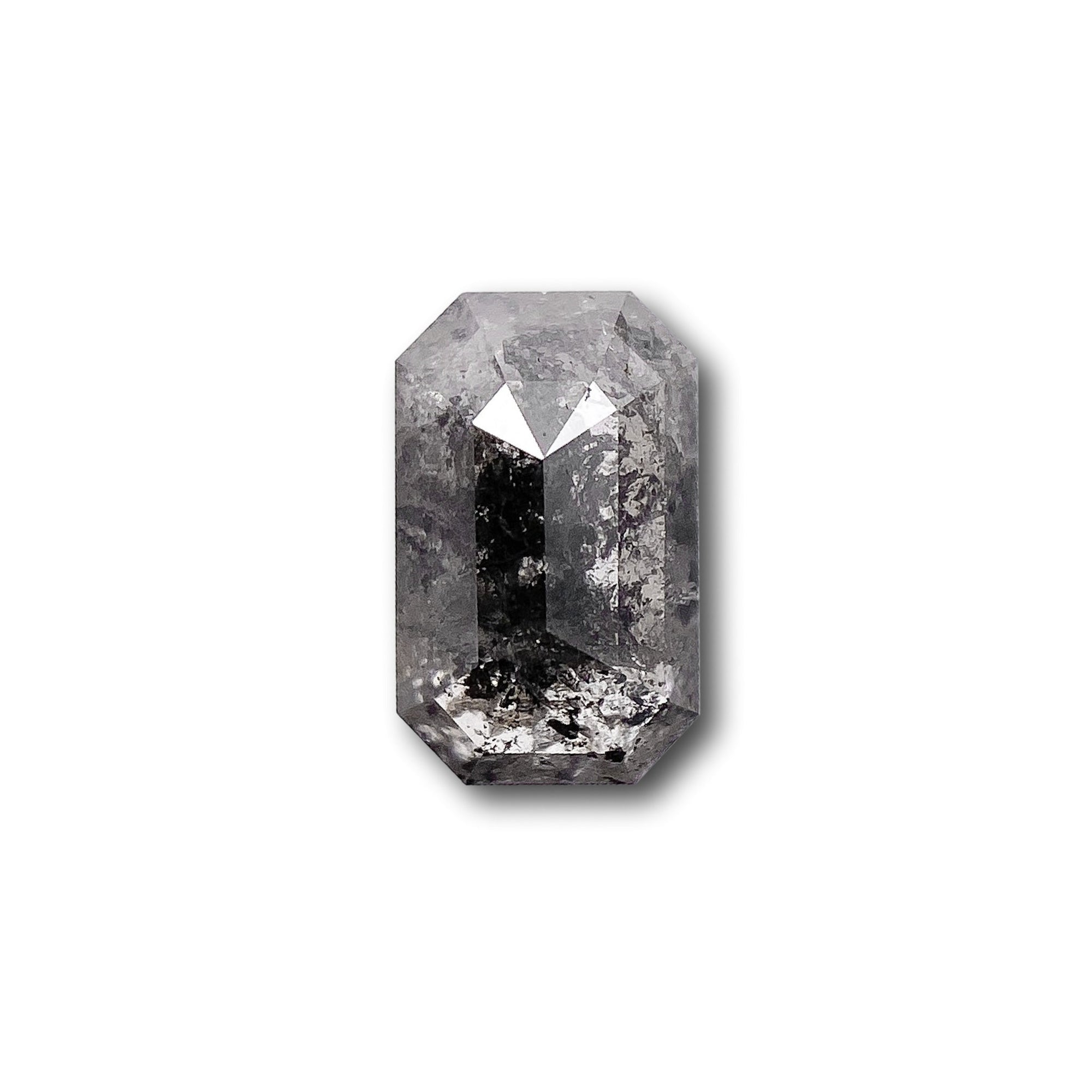 DIAMOND VAULT SALT & PEPPER DIAMOND 0.79ct | Salt & Pepper Emerald Shape Step Cut Diamond