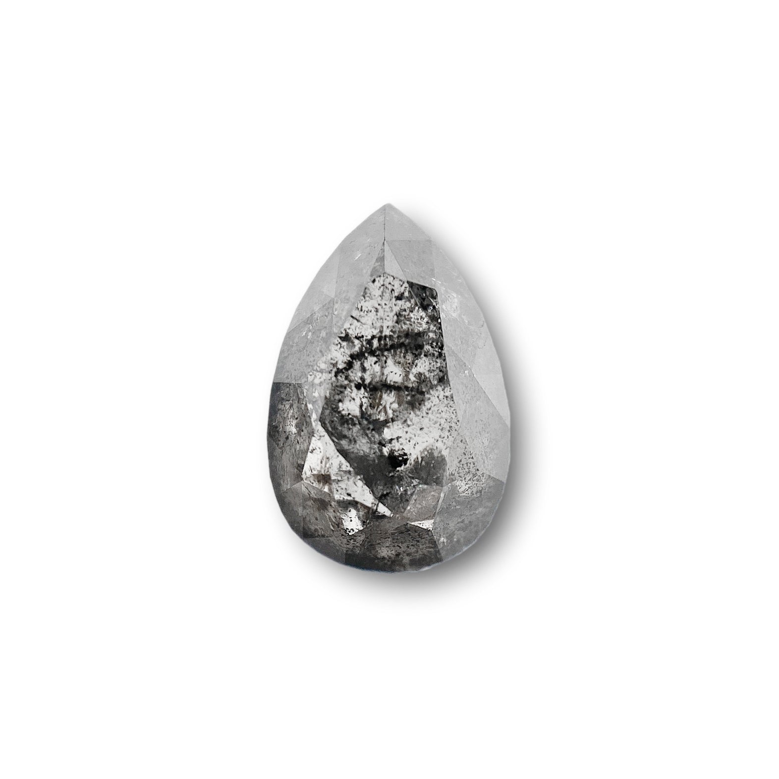 DIAMOND VAULT SALT & PEPPER DIAMOND 1.28ct | Salt & Pepper Pear Shape Rose Cut Diamond