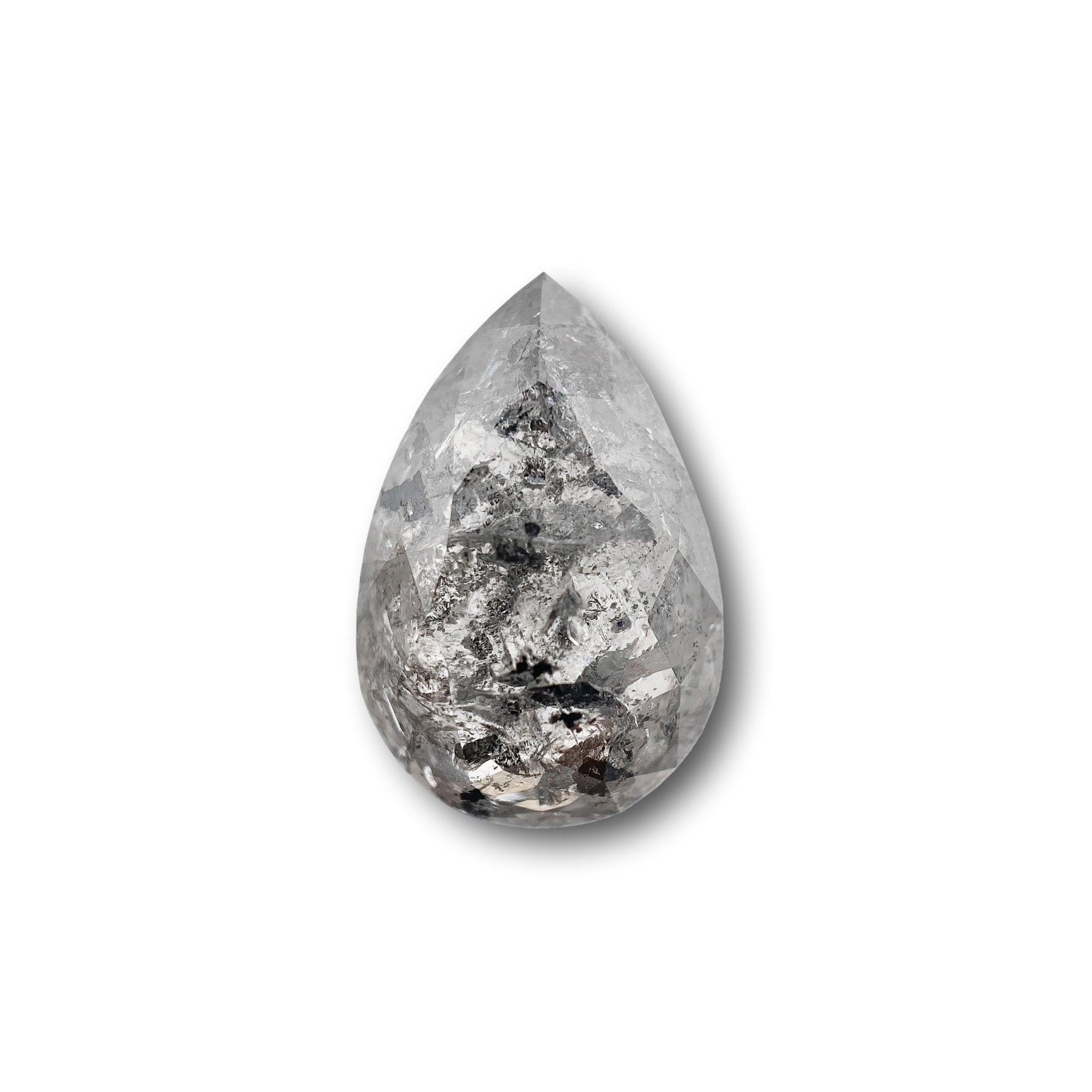 DIAMOND VAULT SALT & PEPPER DIAMOND 3.85ct | Salt & Pepper Pear Shape Brilliant Cut Diamond