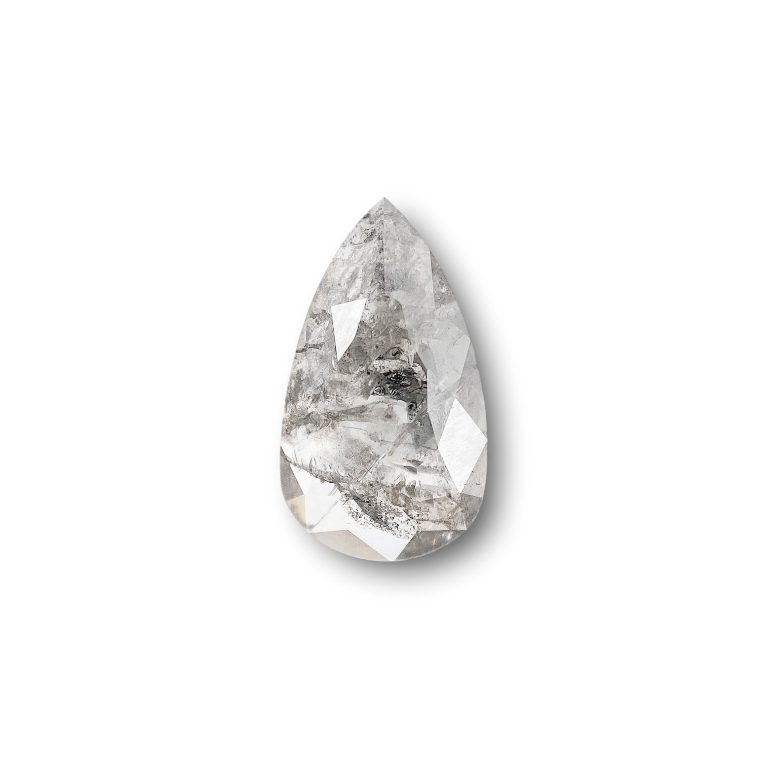 DIAMOND VAULT SALT & PEPPER DIAMOND 1.35ct | Salt & Pepper Pear Shape Rose Cut Diamond