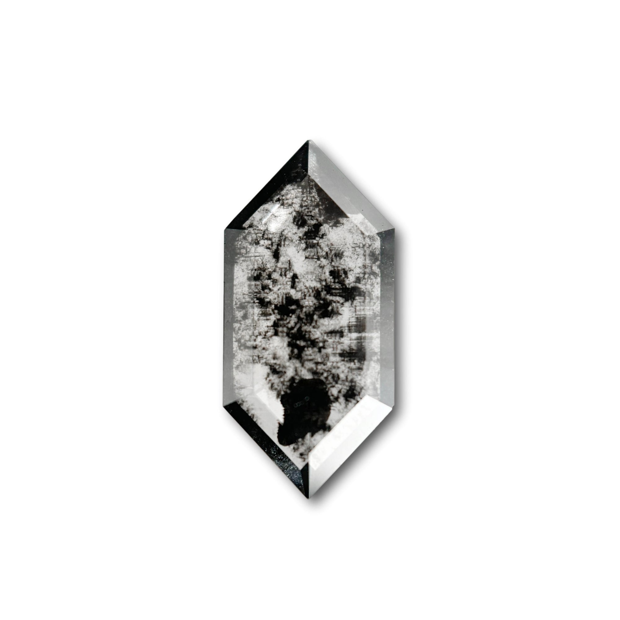 LITHOS Diamond Lab Diamond 1.98ct | Salt & Pepper Hexagon Shape Step Cut Lab Diamond